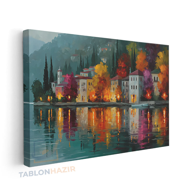 Yatay Kanvas Duvar Tablosu Sonbaharmanzarasi4 Salon Tablosu Ofis Tablosu Yeni Ev Hediyesi Dekorasyon