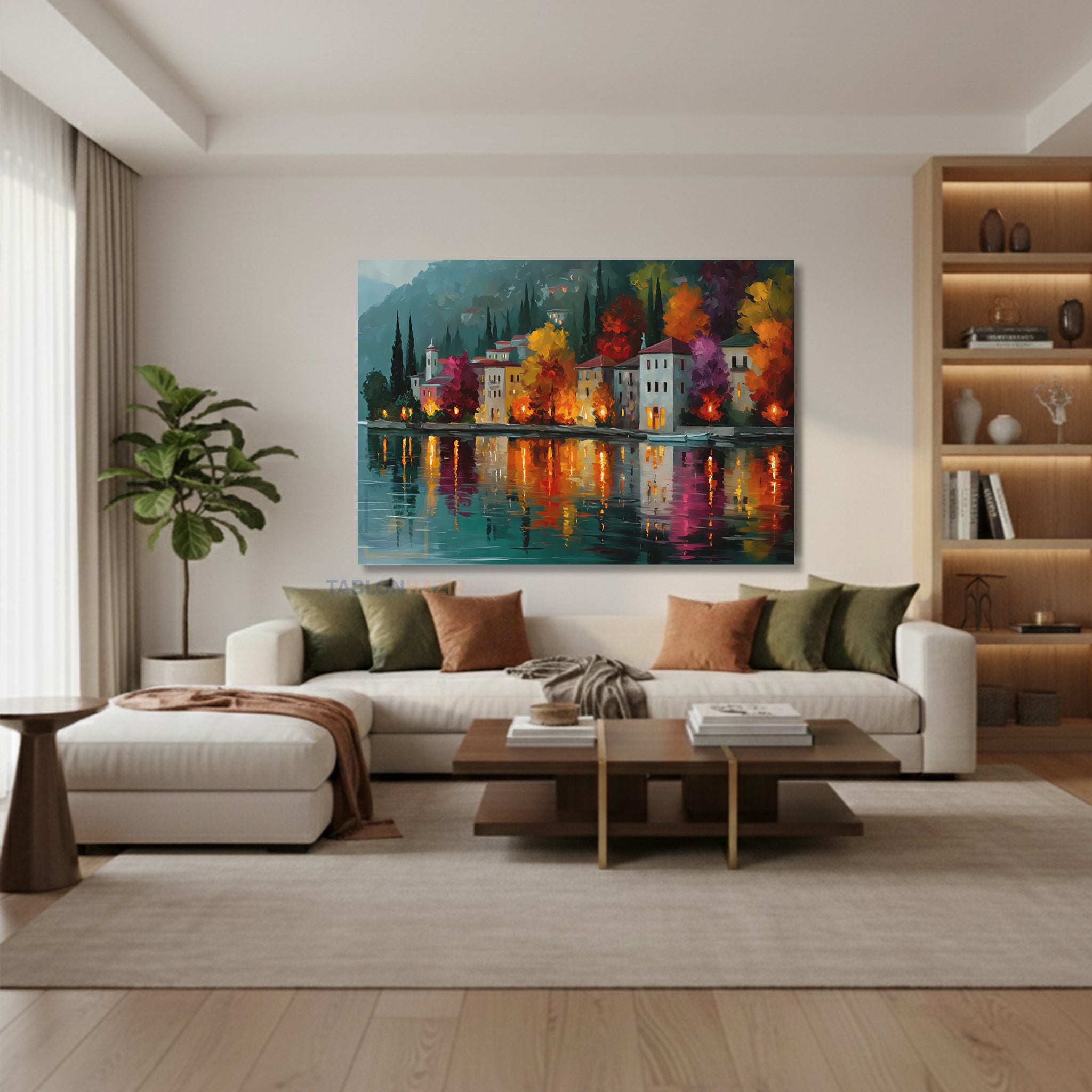 Yatay Kanvas Duvar Tablosu Sonbaharmanzarasi4 Salon Tablosu Ofis Tablosu Yeni Ev Hediyesi Dekorasyon