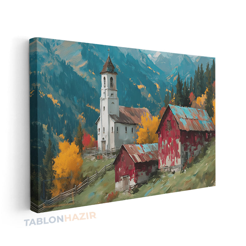 Yatay Kanvas Duvar Tablosu Sonbaharmanzarasi5 Salon Tablosu Ofis Tablosu Yeni Ev Hediyesi Dekorasyon