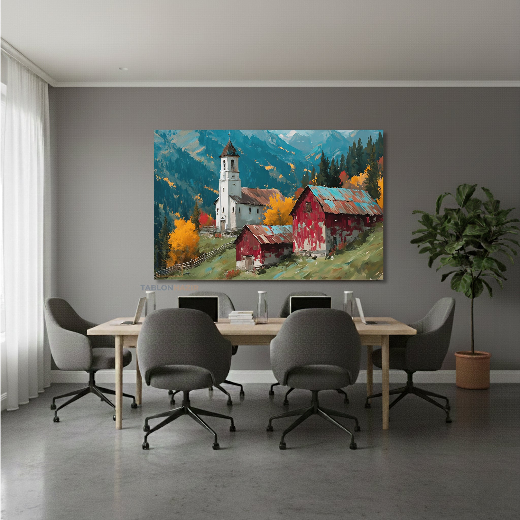 Yatay Kanvas Duvar Tablosu Sonbaharmanzarasi5 Salon Tablosu Ofis Tablosu Yeni Ev Hediyesi Dekorasyon