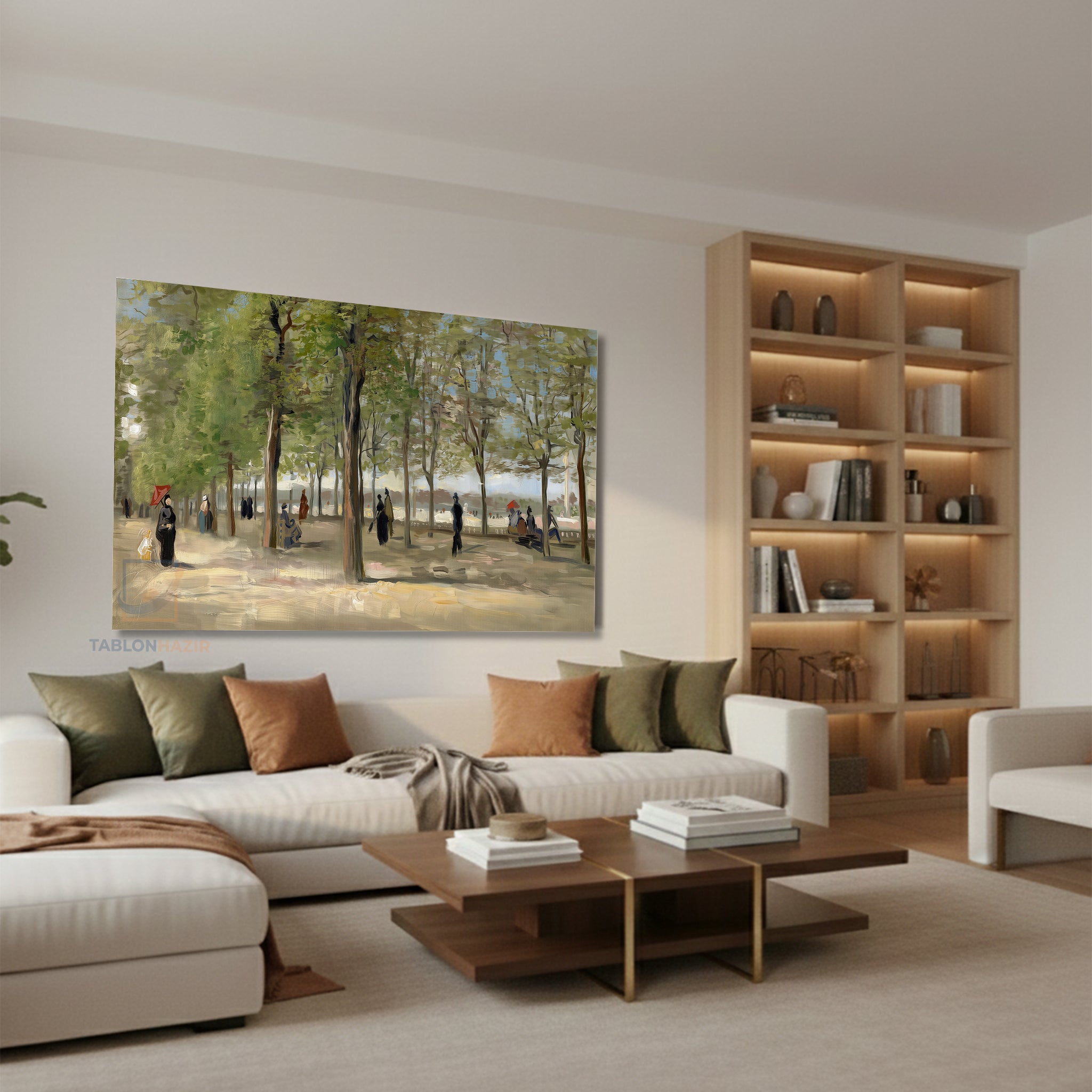 Yatay Kanvas Duvar Tablosu Soyutbahçe Salon Tablosu Ofis Tablosu Yeni Ev Hediyesi Dekorasyon
