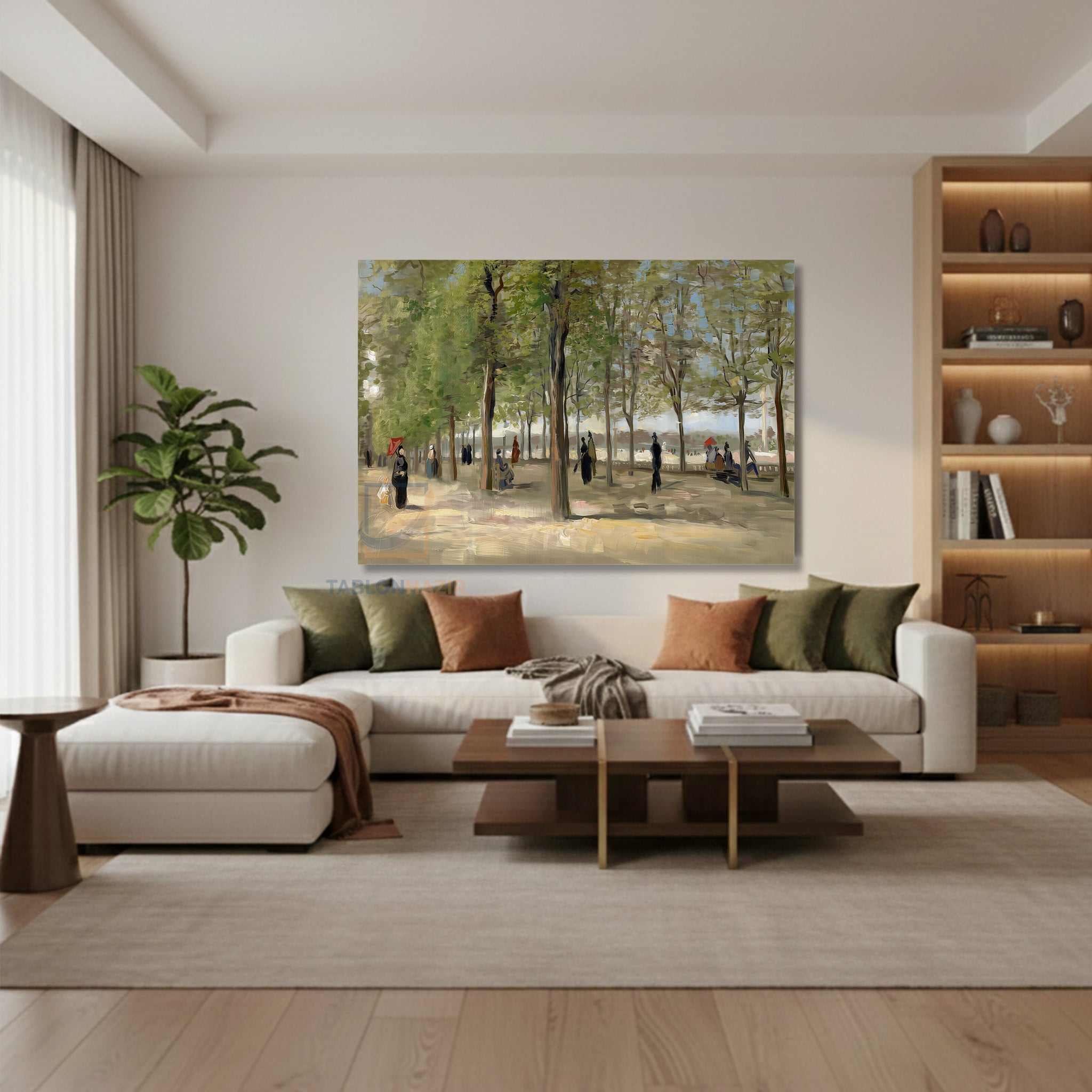 Yatay Kanvas Duvar Tablosu Soyutbahçe Salon Tablosu Ofis Tablosu Yeni Ev Hediyesi Dekorasyon