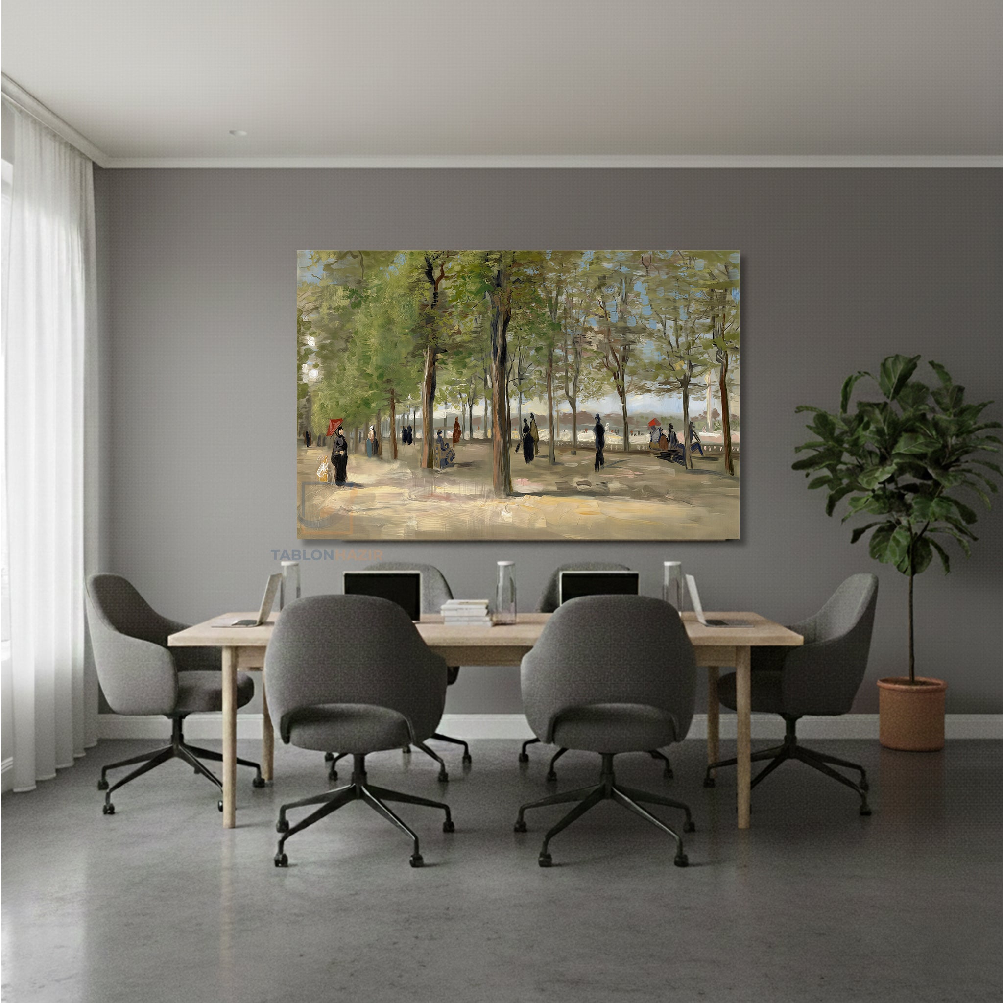 Yatay Kanvas Duvar Tablosu Soyutbahçe Salon Tablosu Ofis Tablosu Yeni Ev Hediyesi Dekorasyon