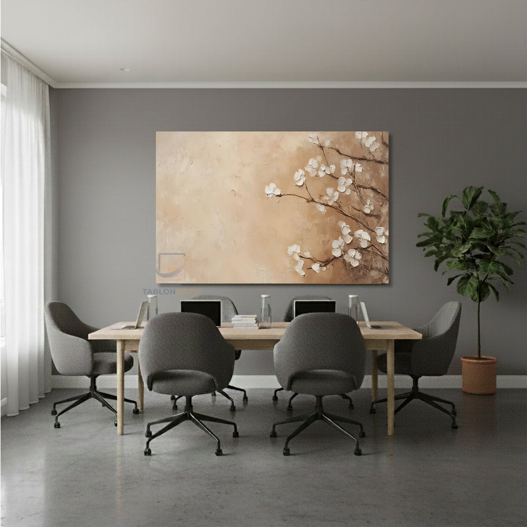 Yatay Kanvas Duvar Tablosu Soyutciceksanati2 Salon Tablosu Ofis Tablosu Yeni Ev Hediyesi Dekorasyon