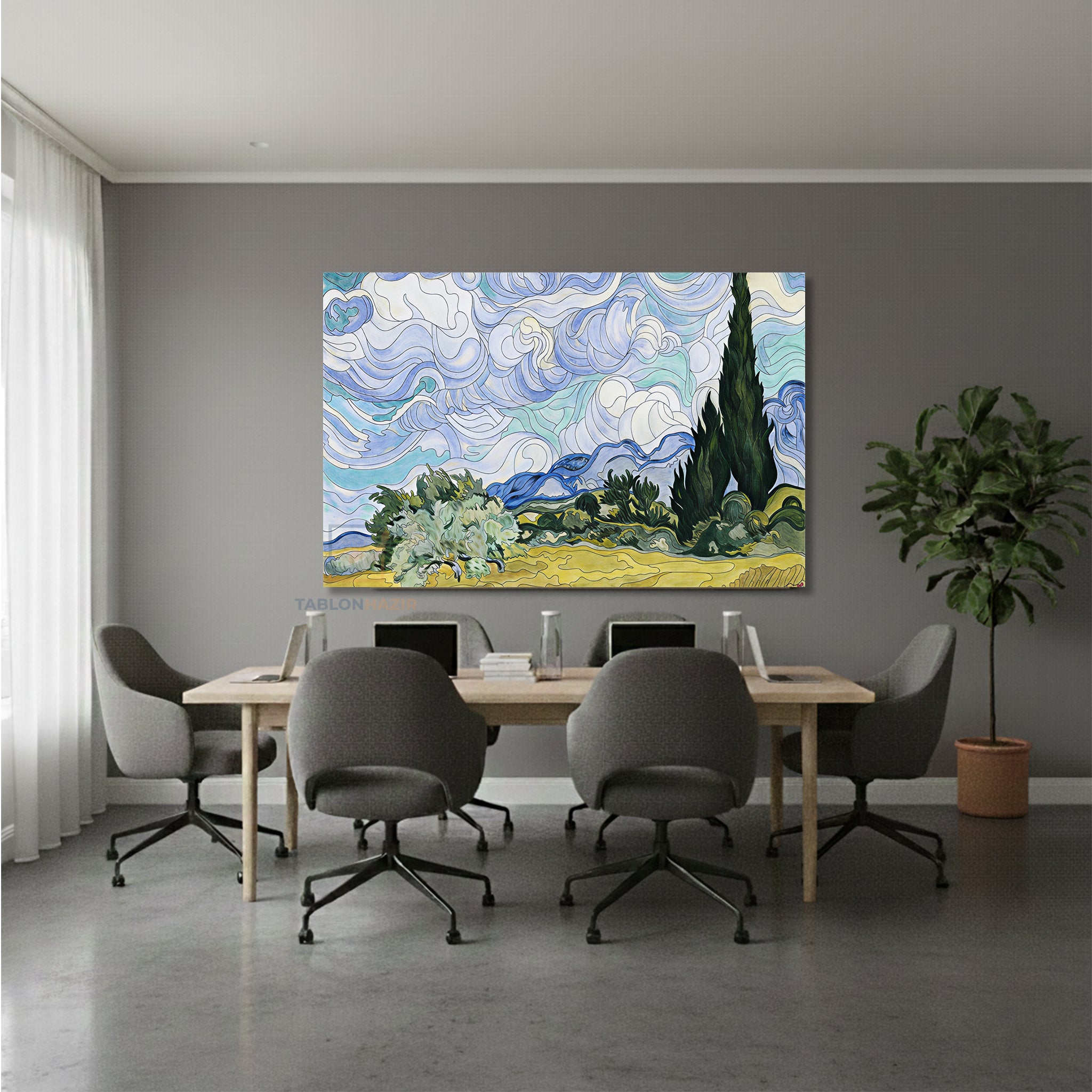 Yatay Kanvas Duvar Tablosu Soyutdogamanzarasi Salon Tablosu Ofis Tablosu Yeni Ev Hediyesi Dekorasyon