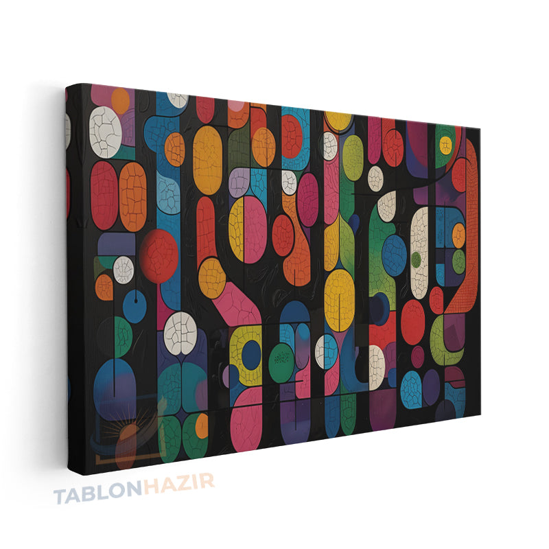 Yatay Kanvas Duvar Tablosu Soyutgeometriksanat5 Salon Tablosu Ofis Tablosu Ev Hediyesi Dekorasyon