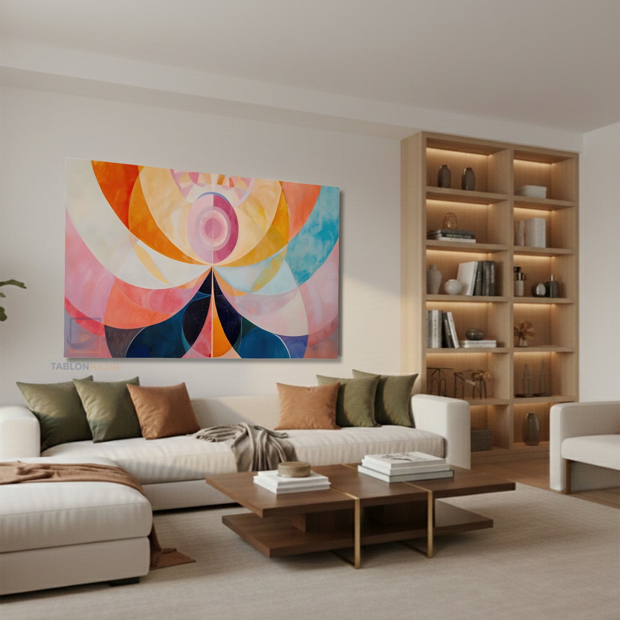 Yatay Kanvas Duvar Tablosu Soyutgeometriksanat3 Salon Tablosu Ofis Tablosu Ev Hediyesi Dekorasyon