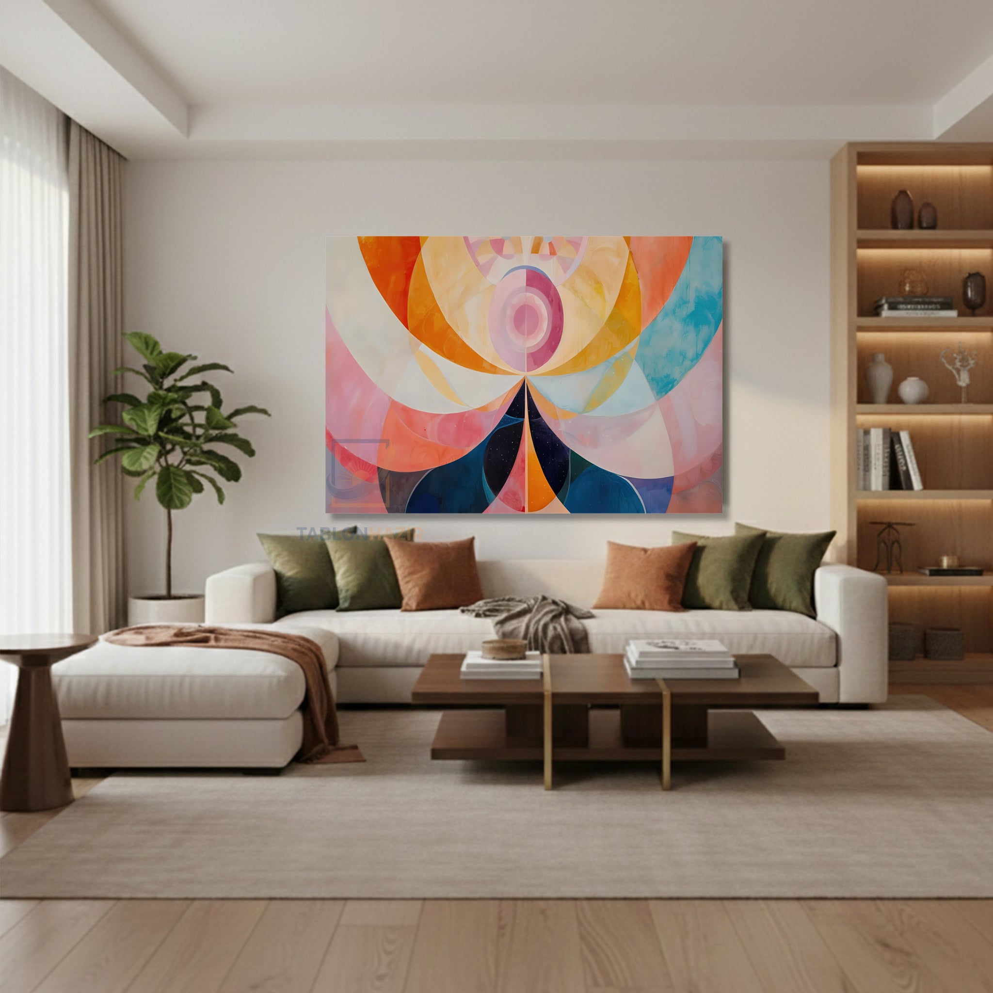 Yatay Kanvas Duvar Tablosu Soyutgeometriksanat3 Salon Tablosu Ofis Tablosu Ev Hediyesi Dekorasyon