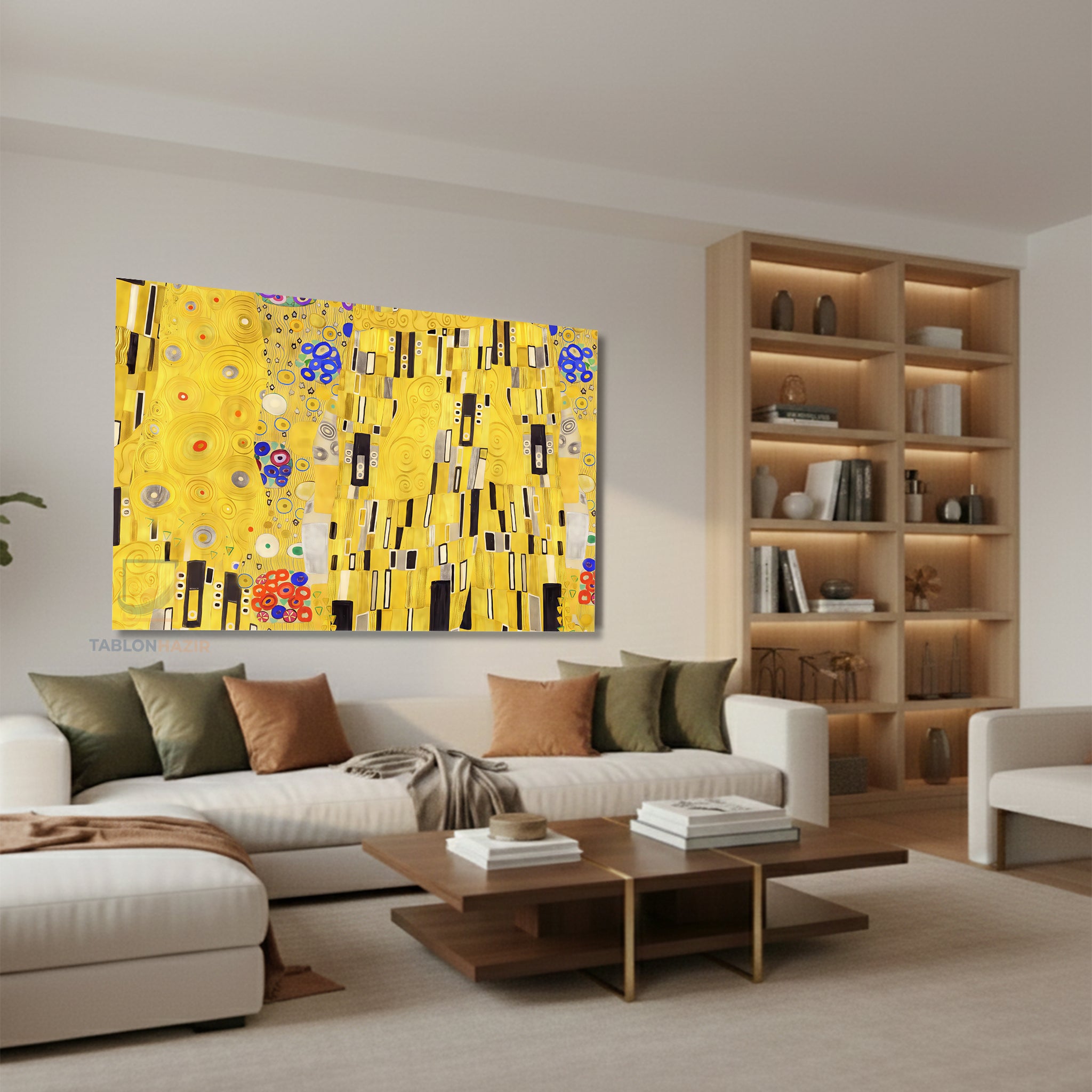 Yatay Kanvas Duvar Tablosu Soyutgeometriksanat8 Salon Tablosu Ofis Tablosu Ev Hediyesi Dekorasyon