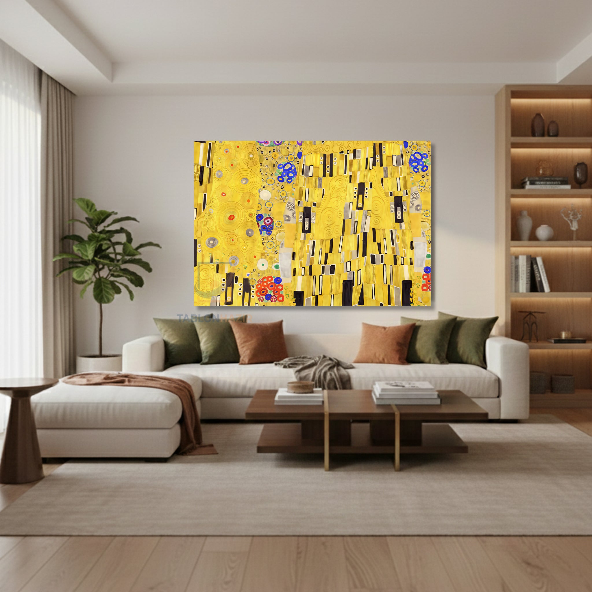 Yatay Kanvas Duvar Tablosu Soyutgeometriksanat8 Salon Tablosu Ofis Tablosu Ev Hediyesi Dekorasyon