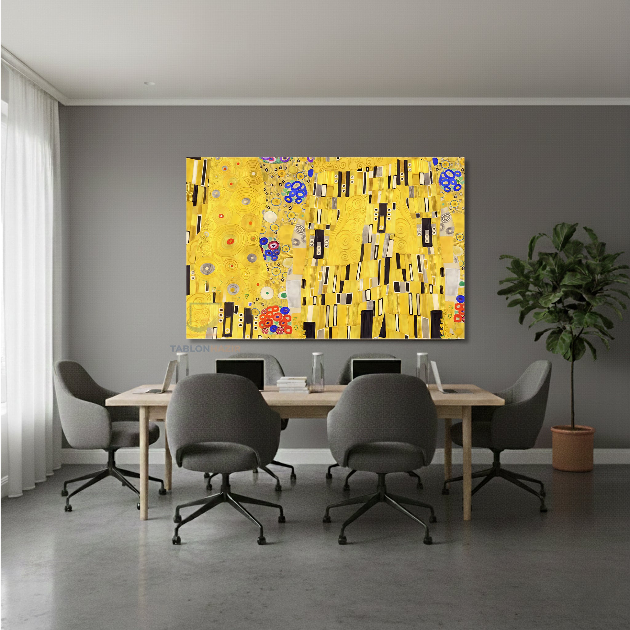 Yatay Kanvas Duvar Tablosu Soyutgeometriksanat8 Salon Tablosu Ofis Tablosu Ev Hediyesi Dekorasyon