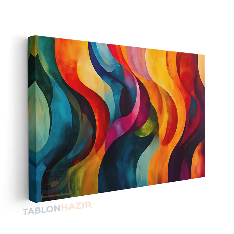 Yatay Kanvas Duvar Tablosu Soyutgeometriksanat9 Salon Tablosu Ofis Tablosu Ev Hediyesi Dekorasyon