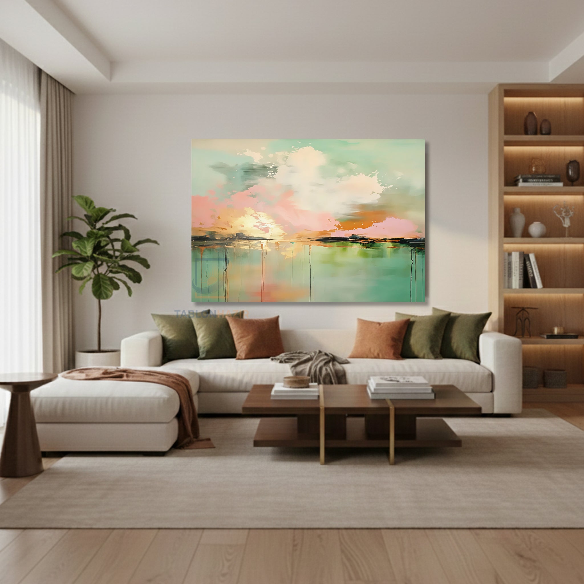 Yatay Kanvas Duvar Tablosu Soyutgunbatimi Salon Tablosu Ofis Tablosu Yeni Ev Hediyesi Dekorasyon