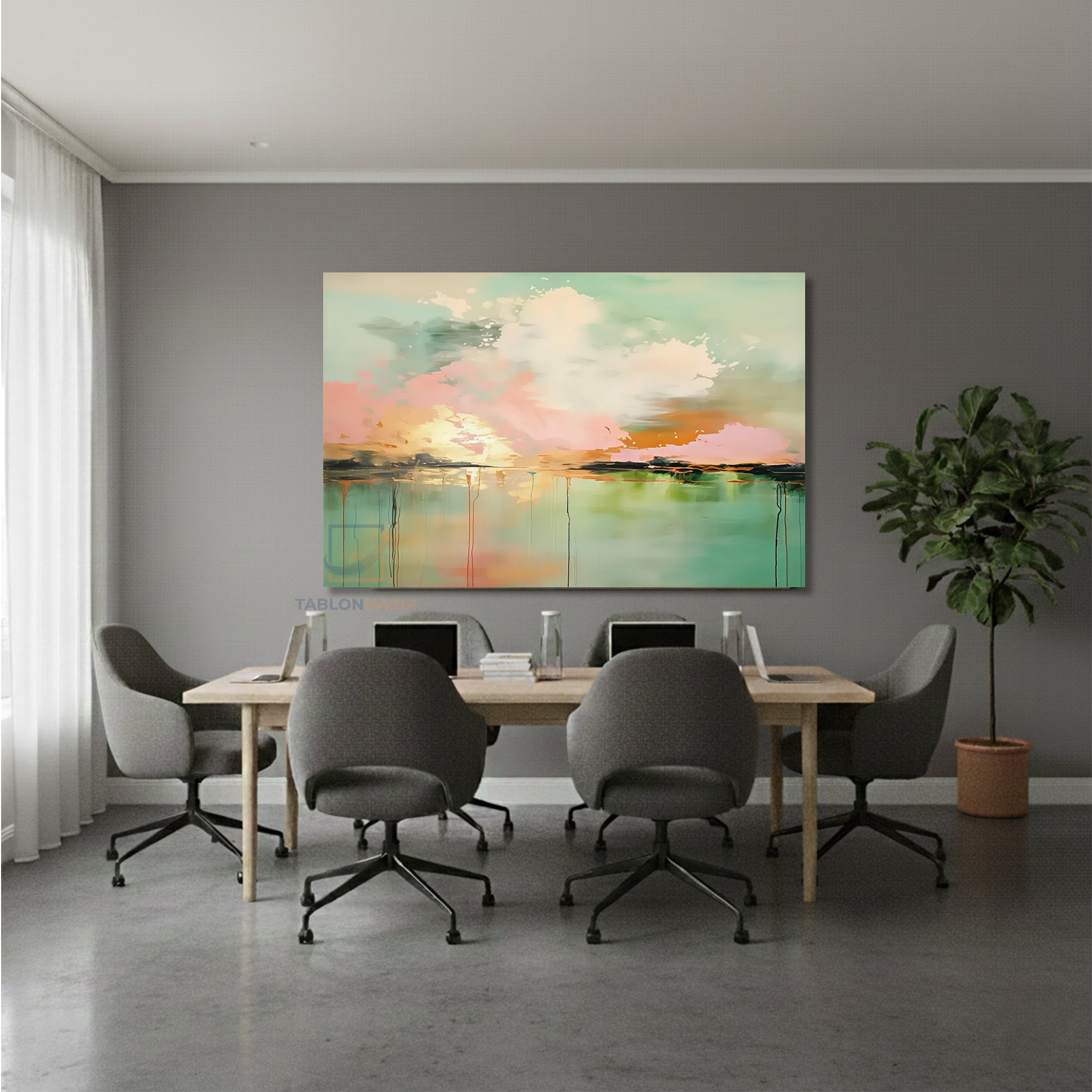 Yatay Kanvas Duvar Tablosu Soyutgunbatimi Salon Tablosu Ofis Tablosu Yeni Ev Hediyesi Dekorasyon