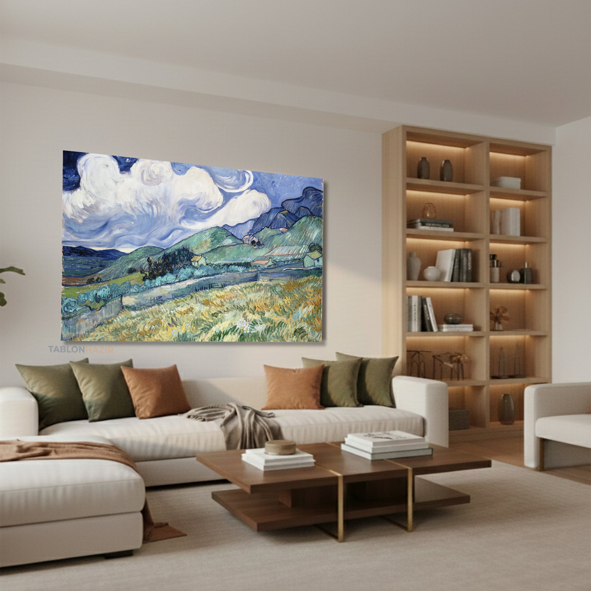 Yatay Kanvas Duvar Tablosu Soyutmanzara1 Salon Tablosu Ofis Tablosu Yeni Ev Hediyesi Dekorasyon