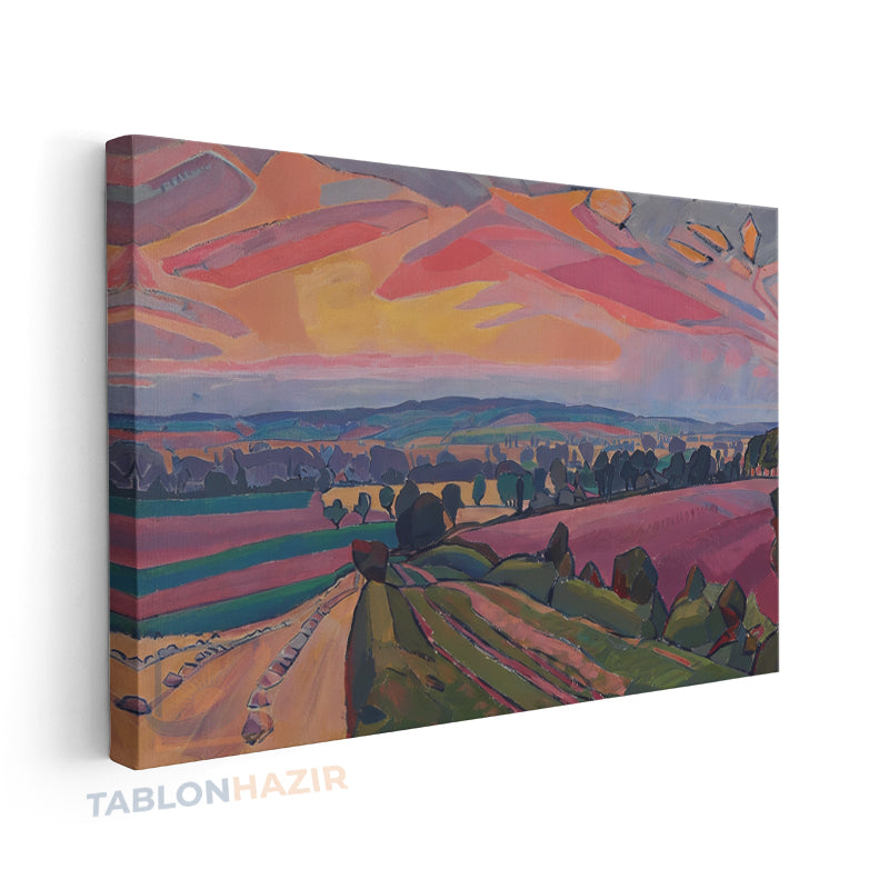 Yatay Kanvas Duvar Tablosu Soyutmanzara4 Salon Tablosu Ofis Tablosu Yeni Ev Hediyesi Dekorasyon