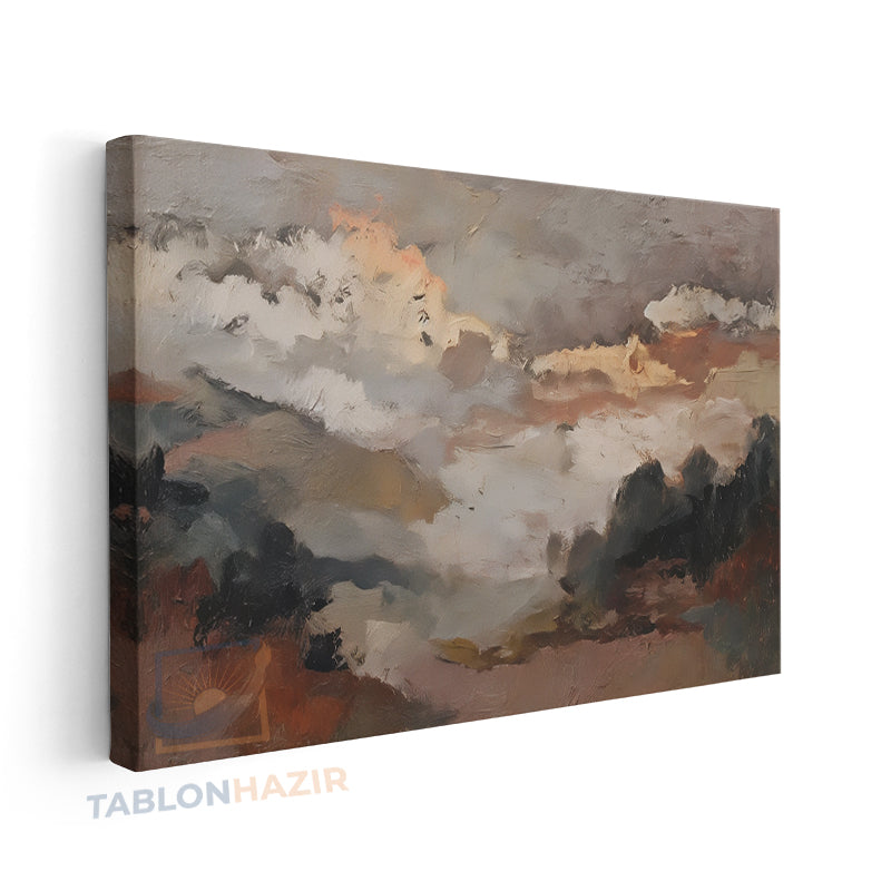Yatay Kanvas Duvar Tablosu Soyutmanzara5 Salon Tablosu Ofis Tablosu Yeni Ev Hediyesi Dekorasyon