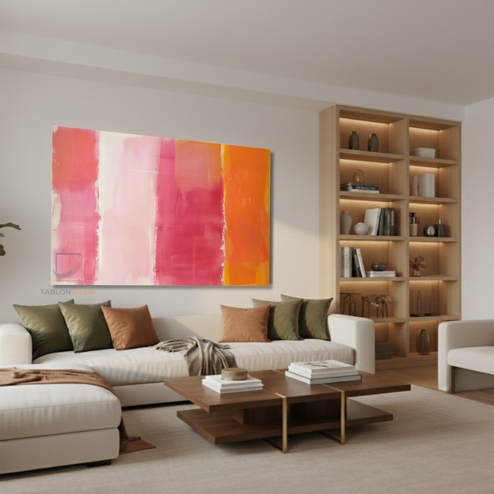 Yatay Kanvas Duvar Tablosu Soyutrenksanati2 Salon Tablosu Ofis Tablosu Yeni Ev Hediyesi Dekorasyon