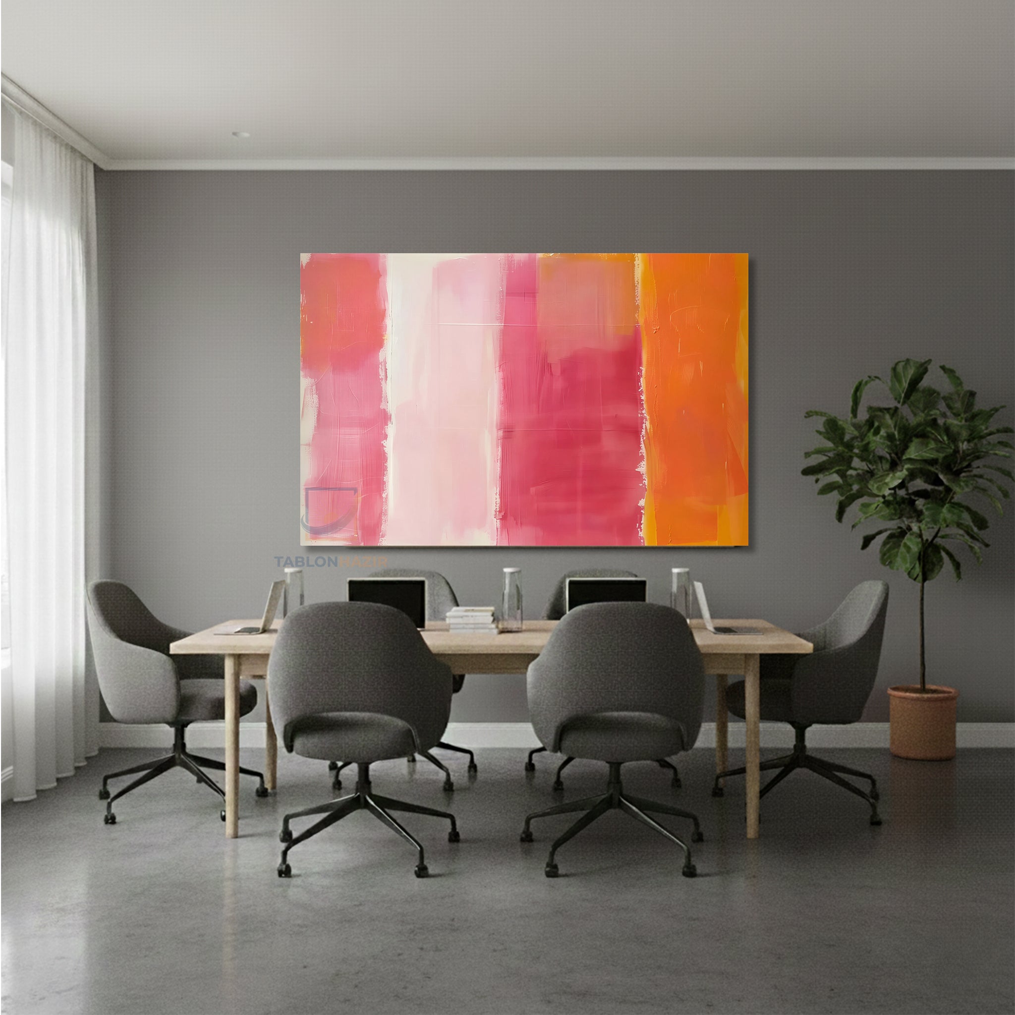 Yatay Kanvas Duvar Tablosu Soyutrenksanati2 Salon Tablosu Ofis Tablosu Yeni Ev Hediyesi Dekorasyon