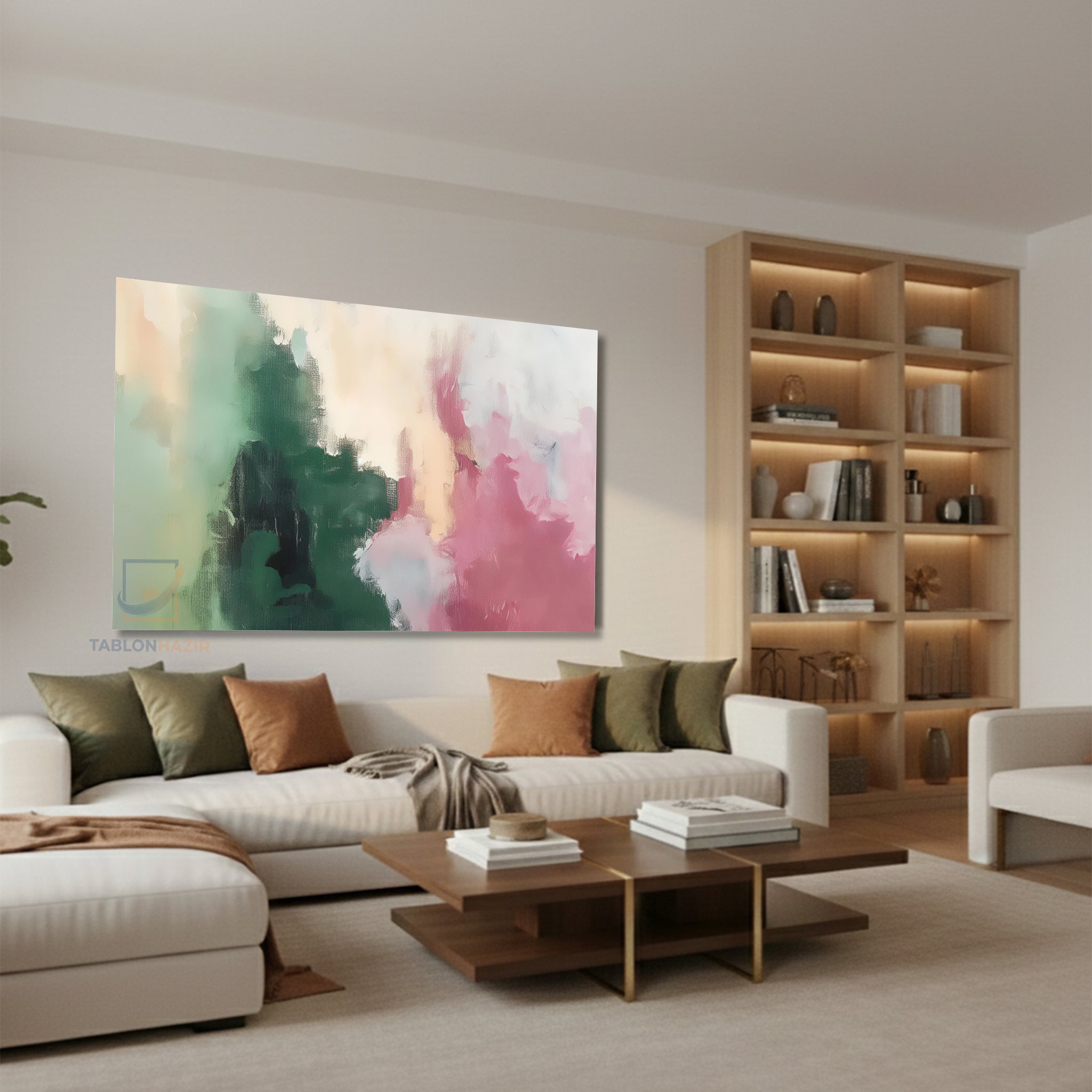Yatay Kanvas Duvar Tablosu Soyutrenksanati4 Salon Tablosu Ofis Tablosu Yeni Ev Hediyesi Dekorasyon