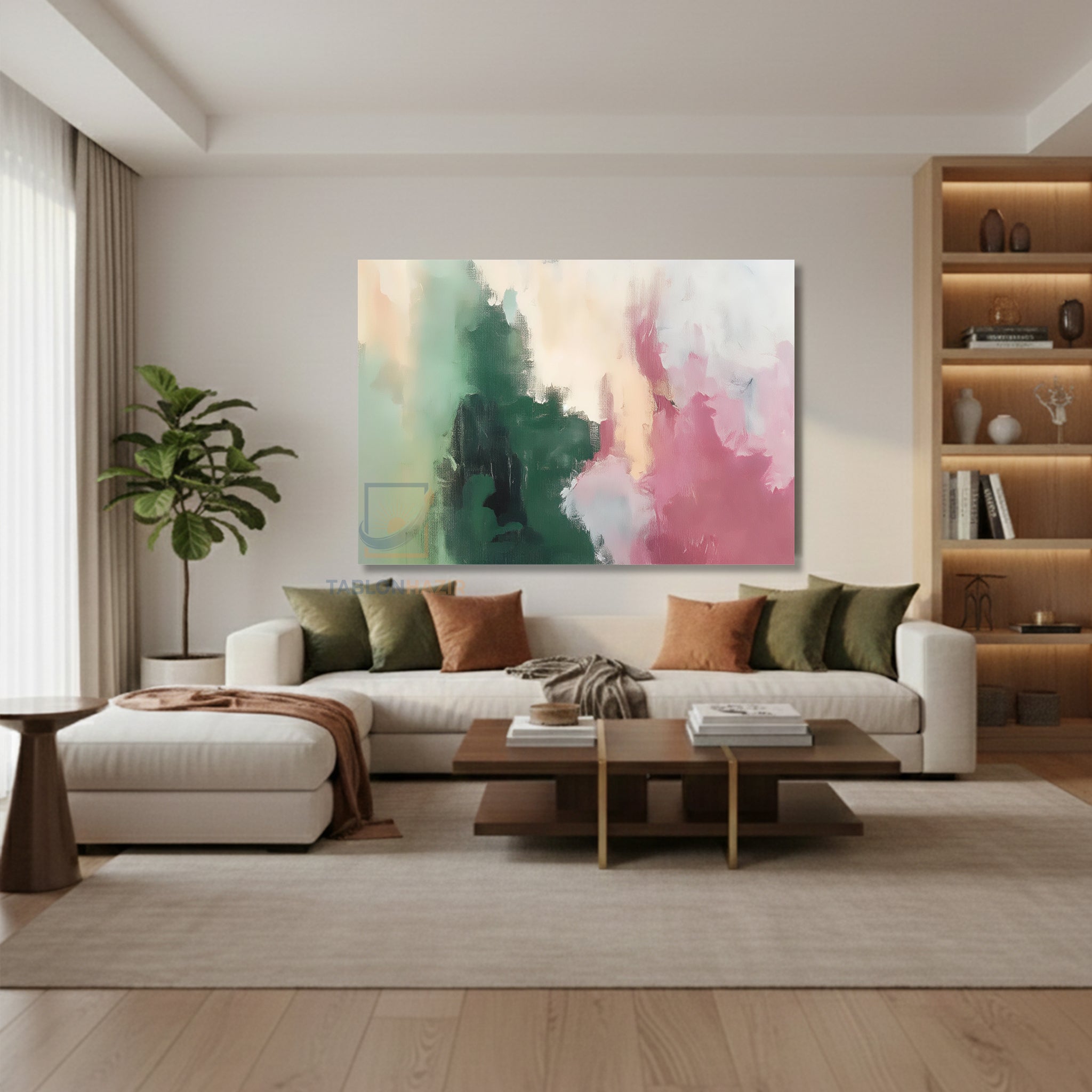 Yatay Kanvas Duvar Tablosu Soyutrenksanati4 Salon Tablosu Ofis Tablosu Yeni Ev Hediyesi Dekorasyon
