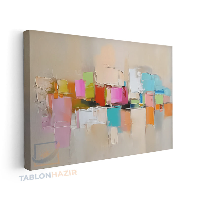 Yatay Kanvas Duvar Tablosu Soyutrenksanati5 Salon Tablosu Ofis Tablosu Yeni Ev Hediyesi Dekorasyon