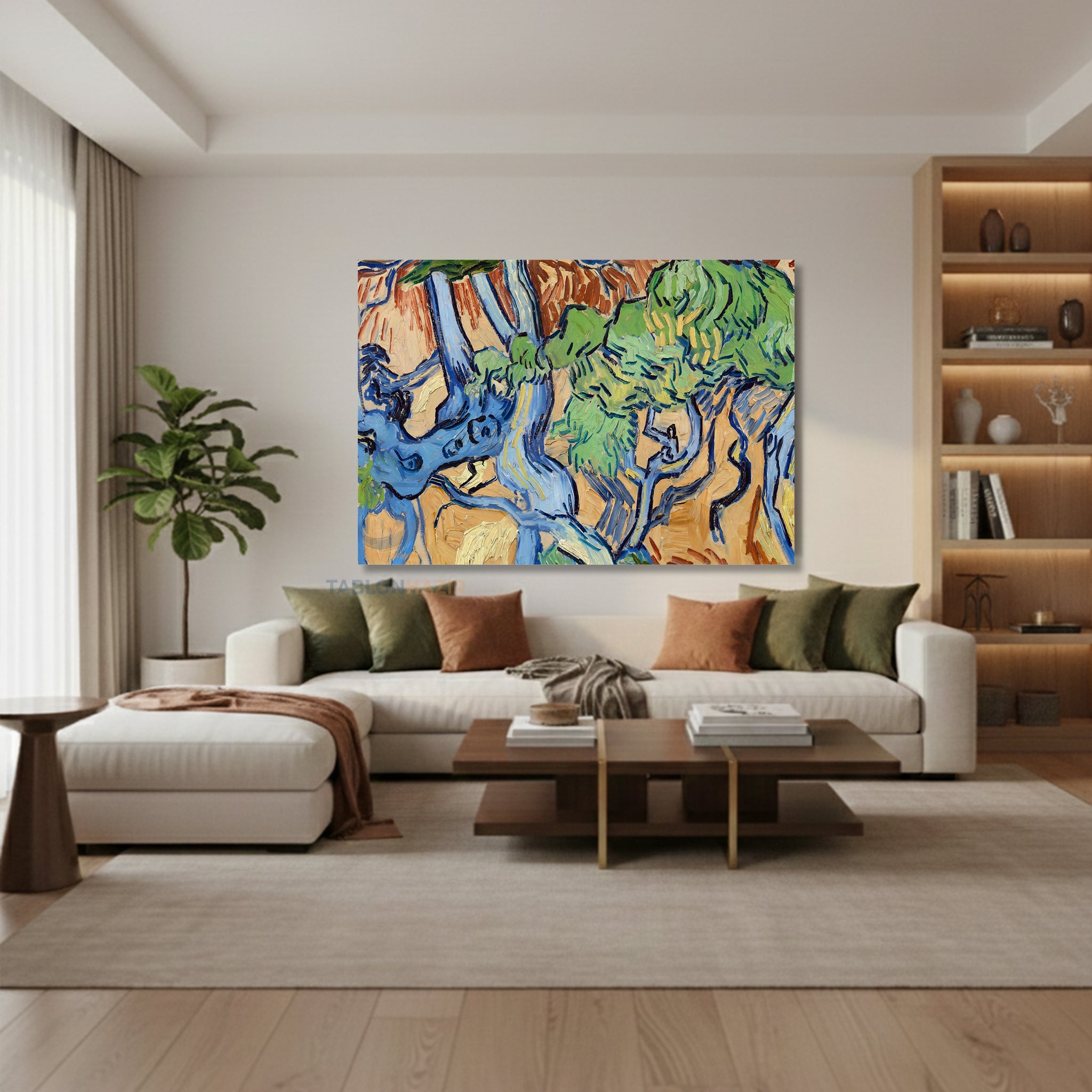 Yatay Kanvas Duvar Tablosu Soyutsanat Salon Tablosu Ofis Tablosu Yeni Ev Hediyesi Dekorasyon