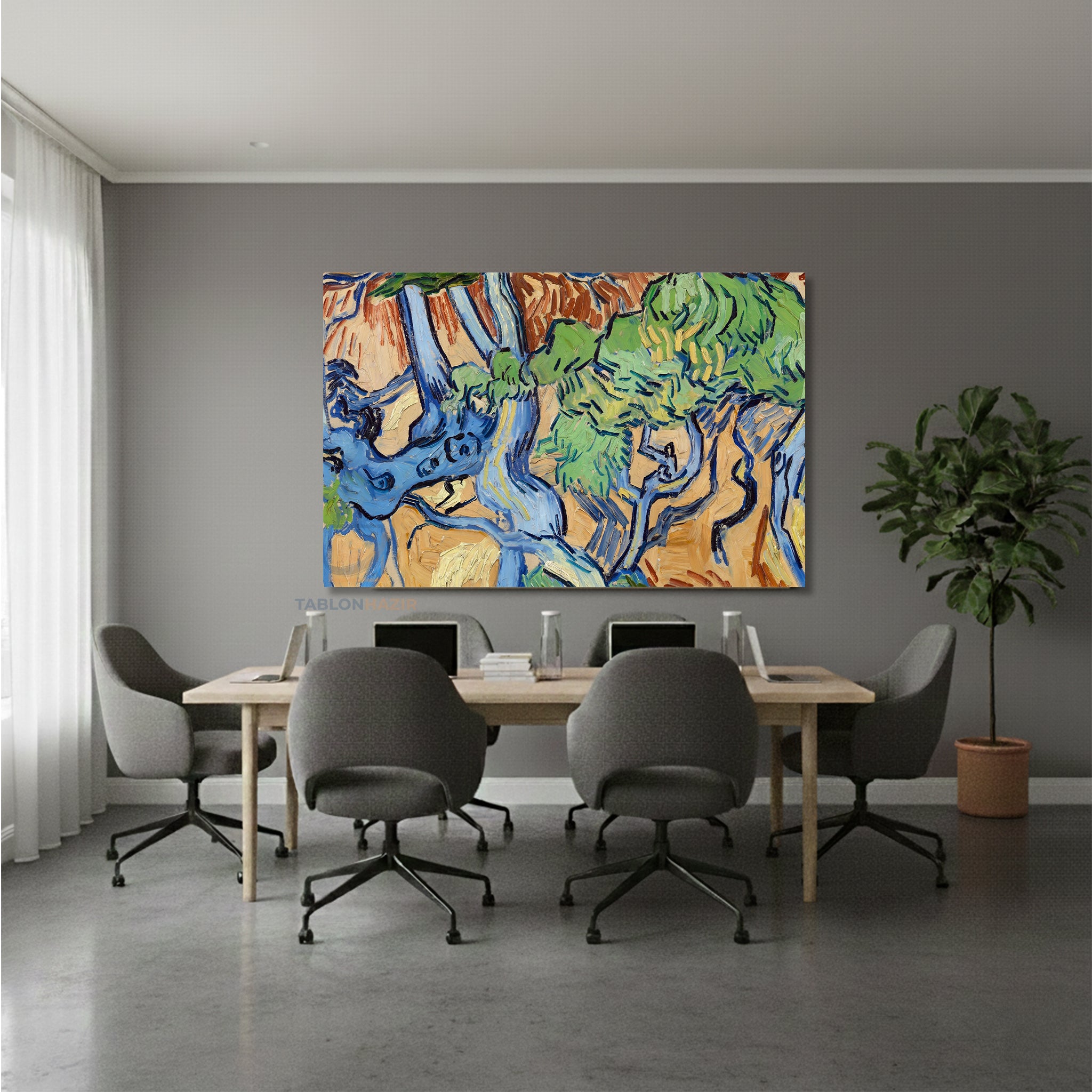 Yatay Kanvas Duvar Tablosu Soyutsanat Salon Tablosu Ofis Tablosu Yeni Ev Hediyesi Dekorasyon