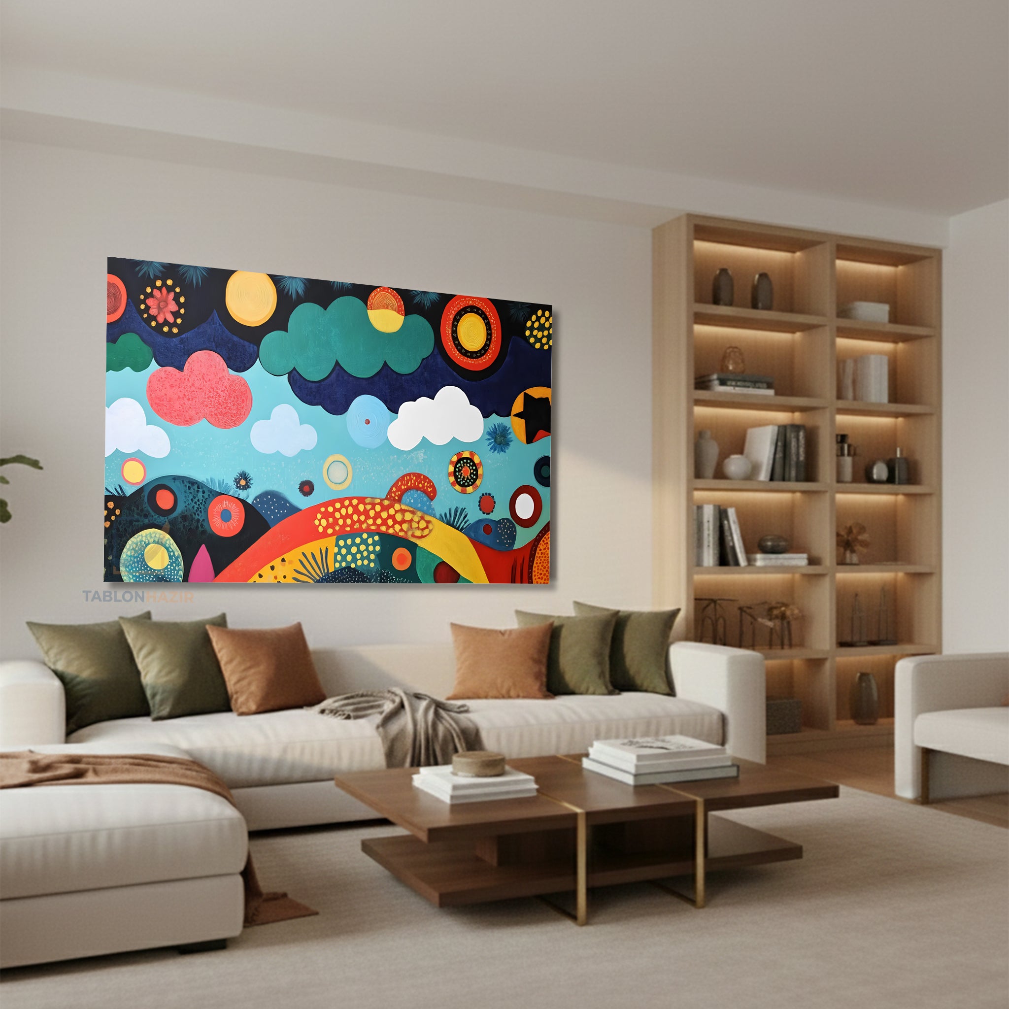 Yatay Kanvas Duvar Tablosu Soyutsanat2 Salon Tablosu Ofis Tablosu Yeni Ev Hediyesi Dekorasyon