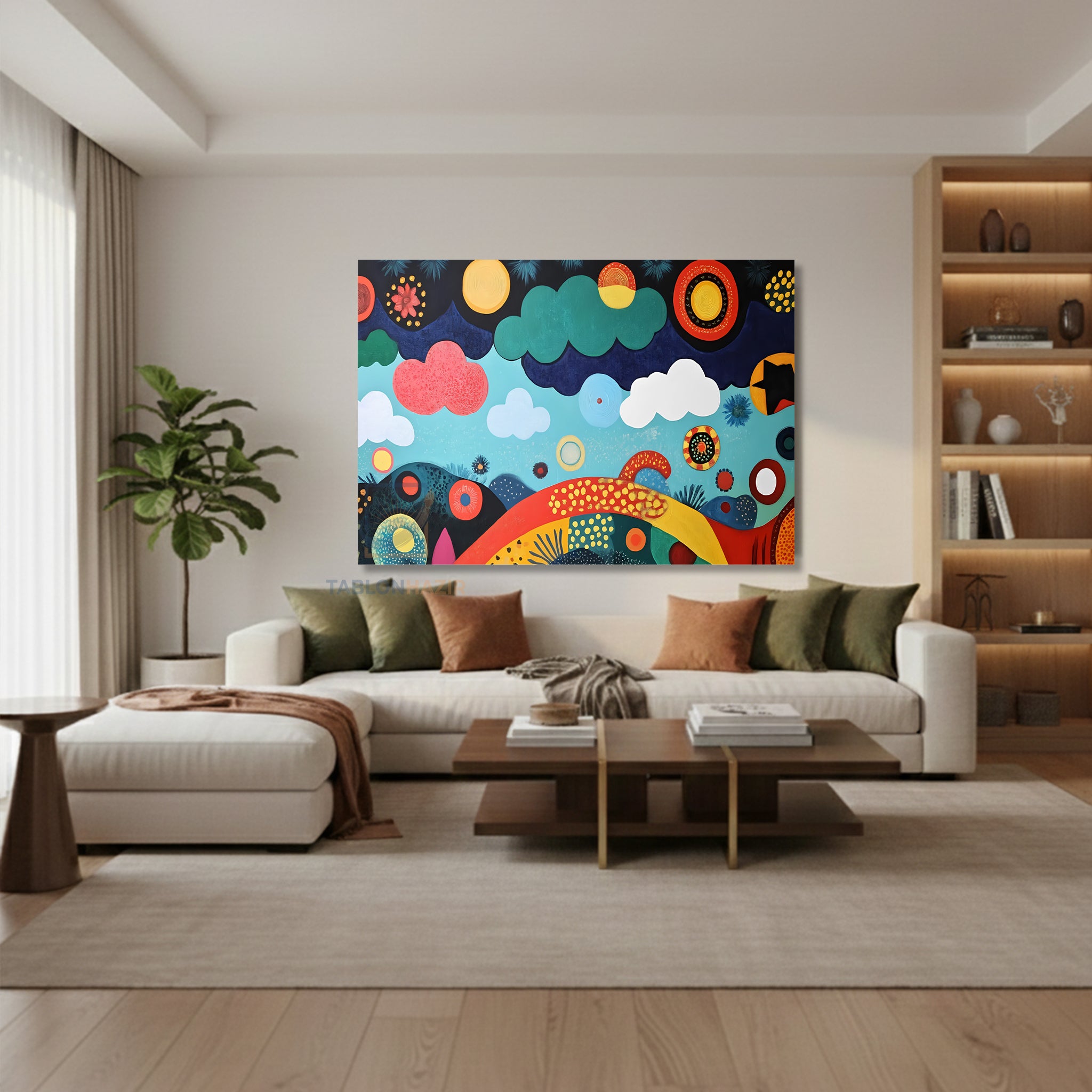 Yatay Kanvas Duvar Tablosu Soyutsanat2 Salon Tablosu Ofis Tablosu Yeni Ev Hediyesi Dekorasyon
