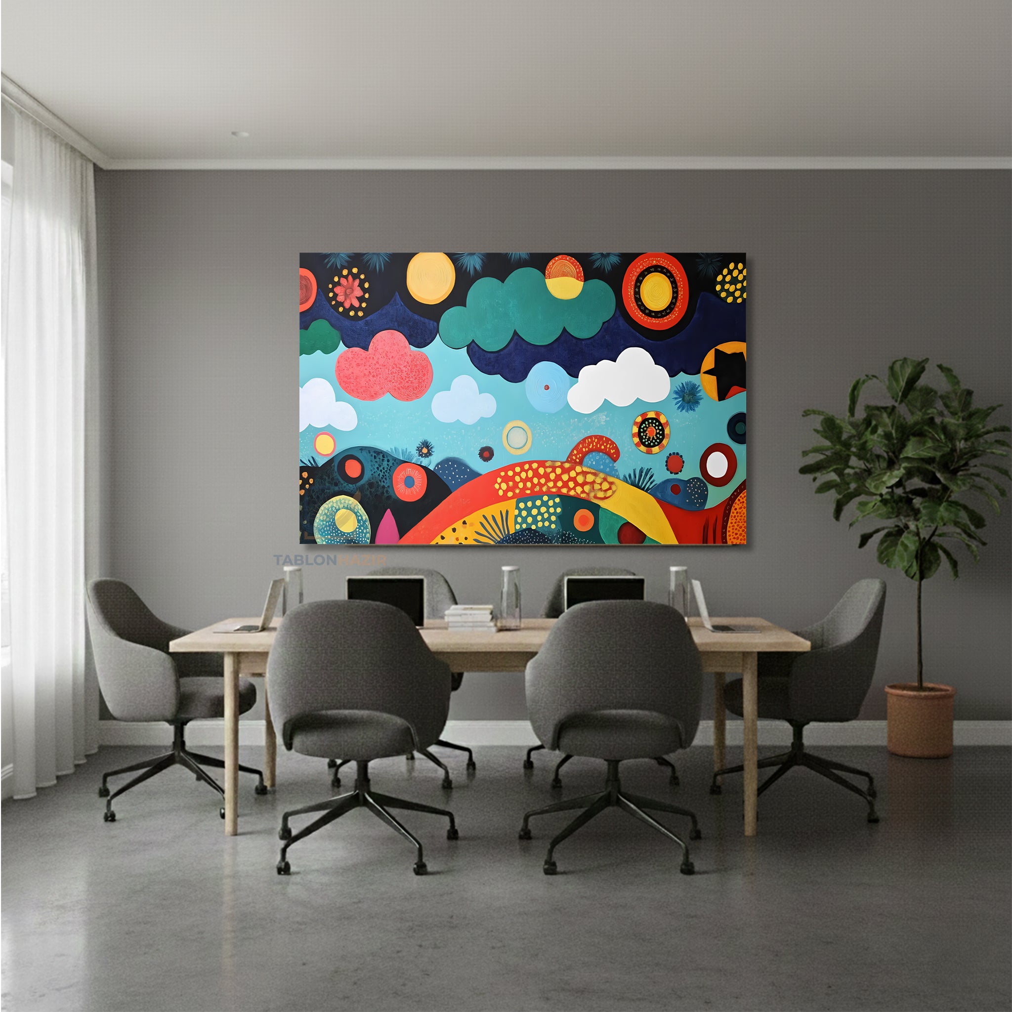 Yatay Kanvas Duvar Tablosu Soyutsanat2 Salon Tablosu Ofis Tablosu Yeni Ev Hediyesi Dekorasyon