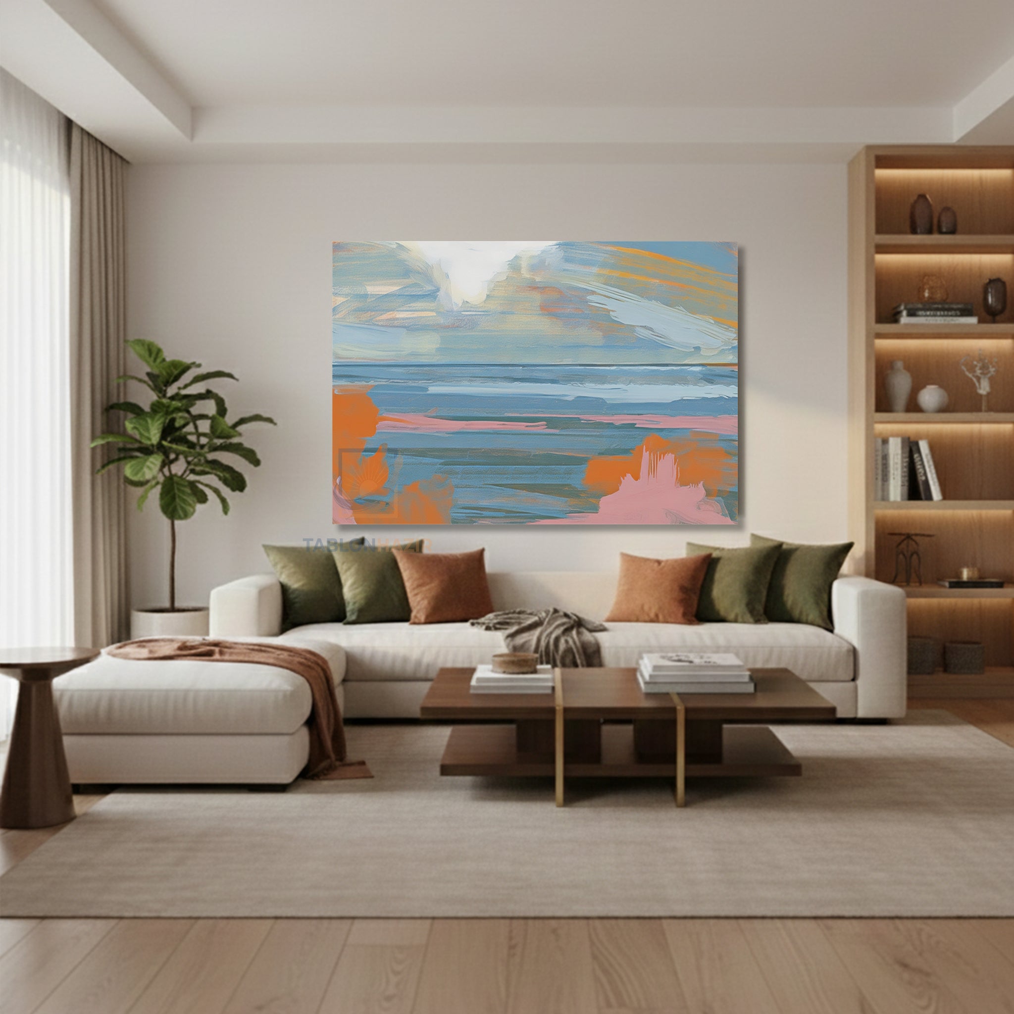 Yatay Kanvas Duvar Tablosu Soyutsanat5 Salon Tablosu Ofis Tablosu Yeni Ev Hediyesi Dekorasyon