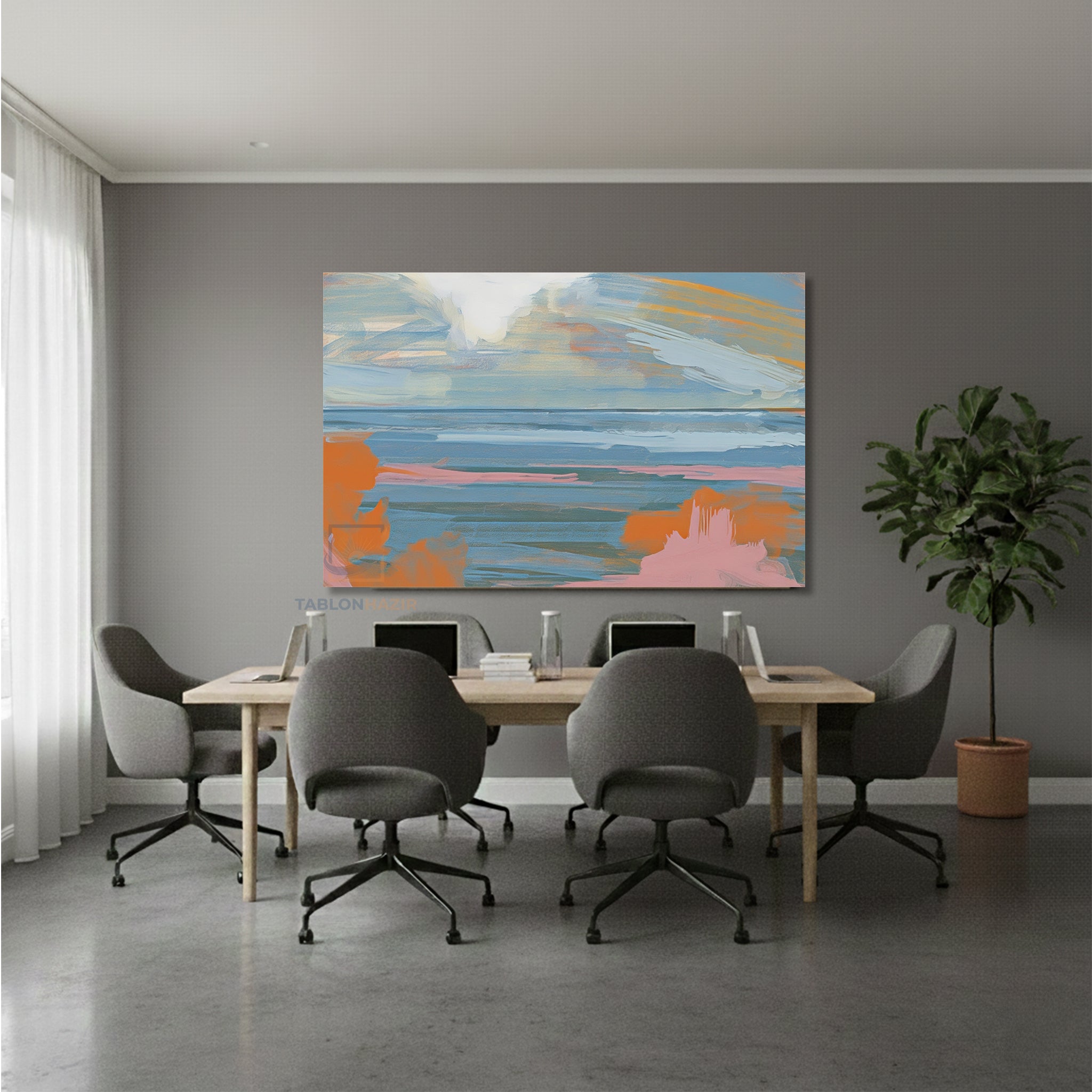 Yatay Kanvas Duvar Tablosu Soyutsanat5 Salon Tablosu Ofis Tablosu Yeni Ev Hediyesi Dekorasyon