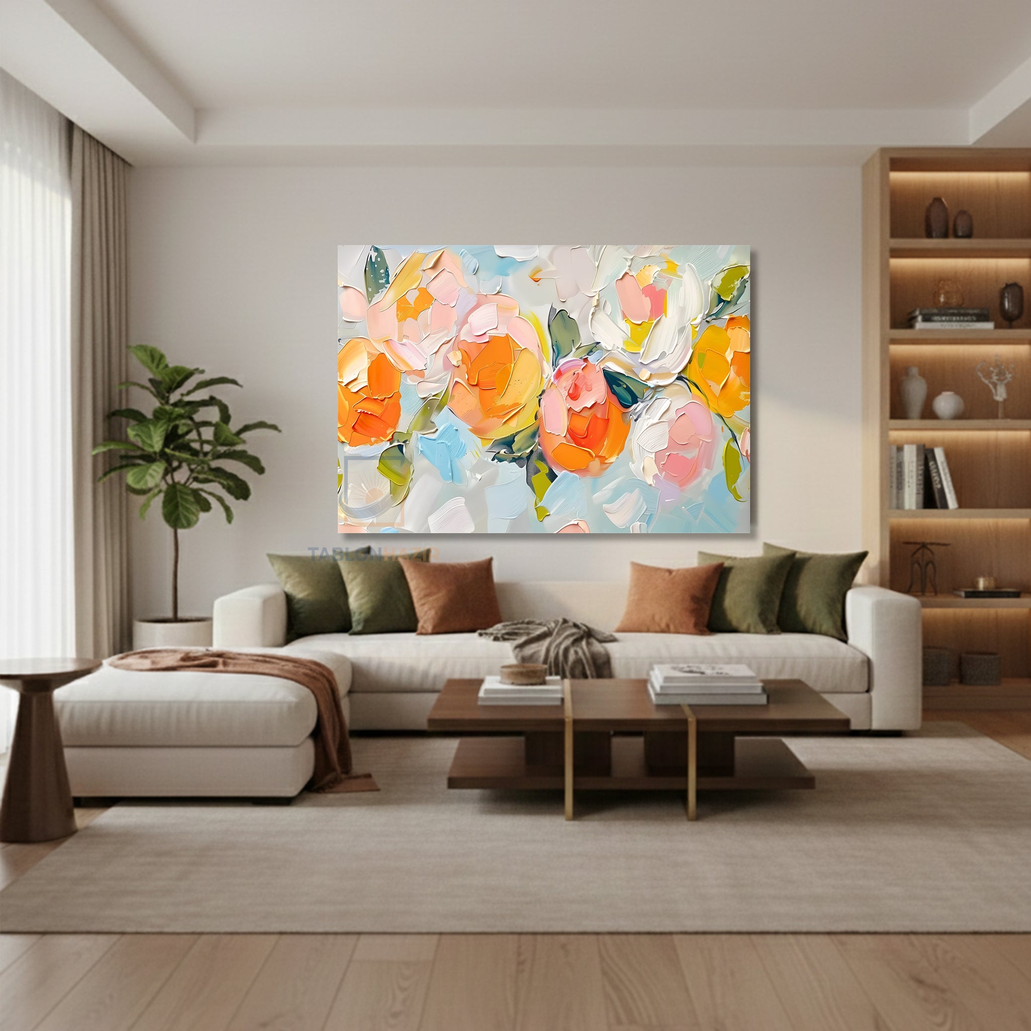 Yatay Kanvas Duvar Tablosu Soyutsanat6 Salon Tablosu Ofis Tablosu Yeni Ev Hediyesi Dekorasyon
