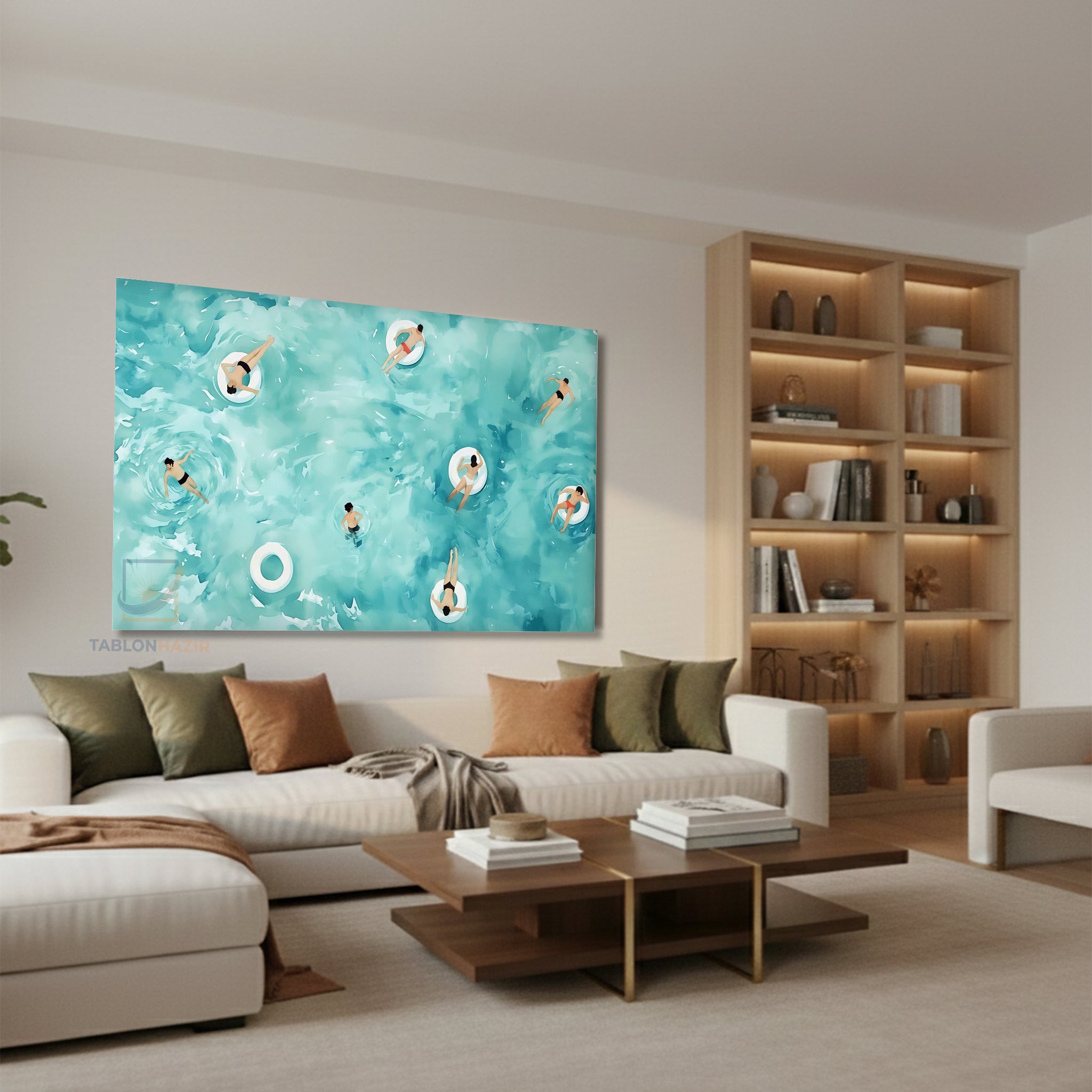 Yatay Kanvas Duvar Tablosu Soyutyuzenınsanlar Salon Tablosu Ofis Tablosu Yeni Ev Hediyesi Dekorasyon