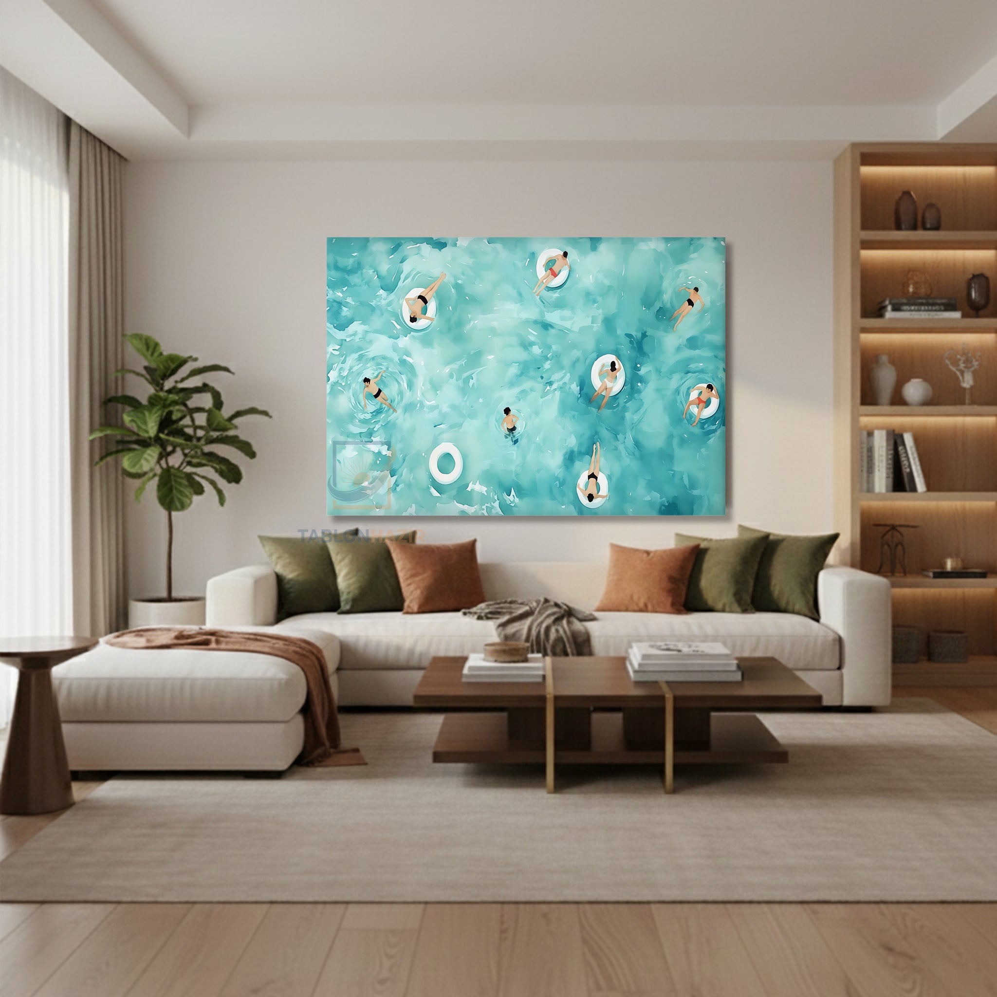 Yatay Kanvas Duvar Tablosu Soyutyuzenınsanlar Salon Tablosu Ofis Tablosu Yeni Ev Hediyesi Dekorasyon