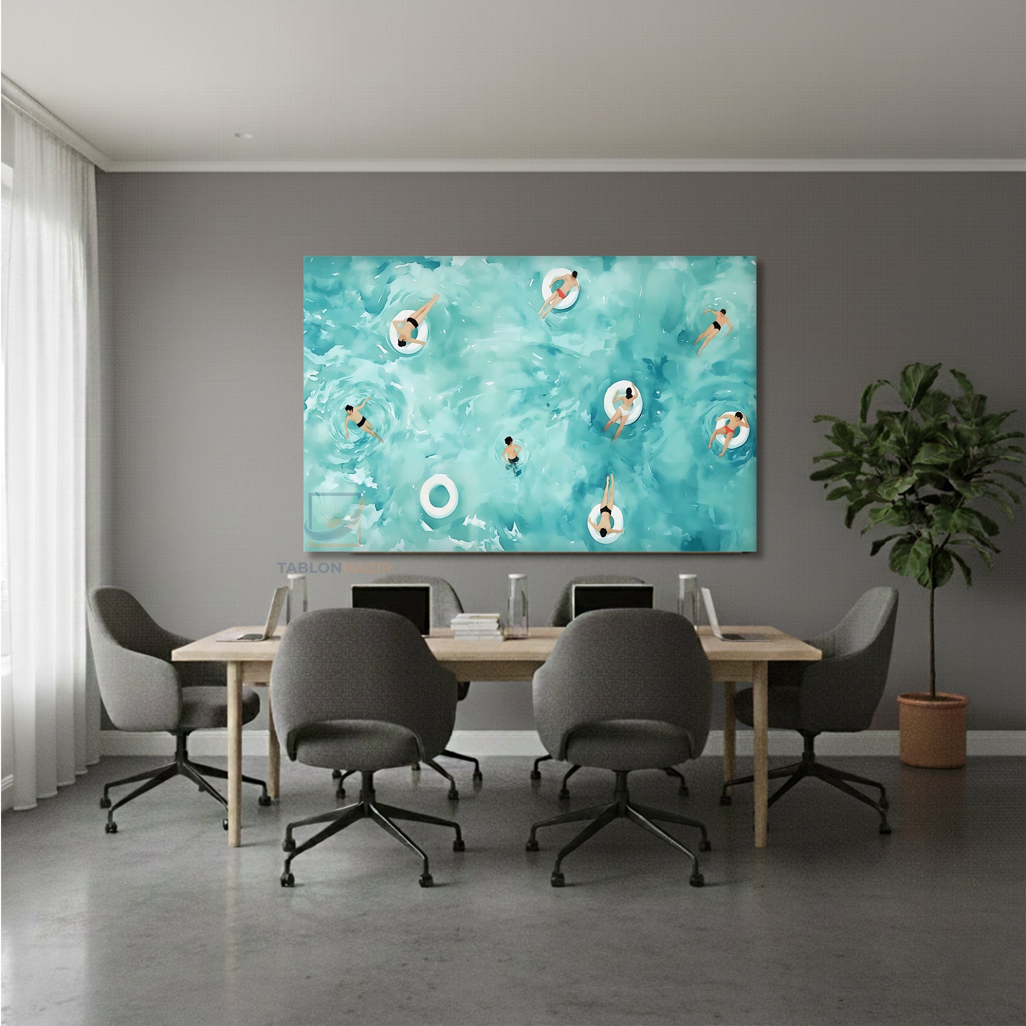 Yatay Kanvas Duvar Tablosu Soyutyuzenınsanlar Salon Tablosu Ofis Tablosu Yeni Ev Hediyesi Dekorasyon