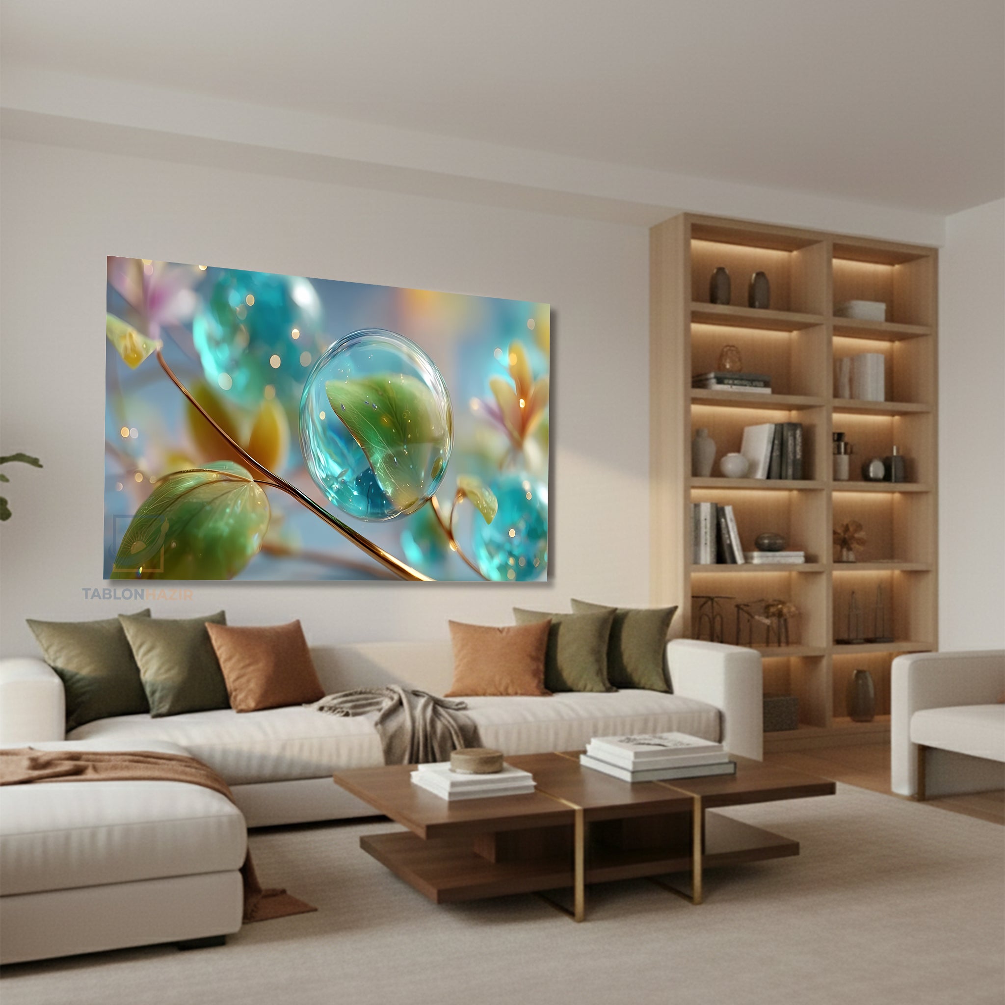 Yatay Kanvas Duvar Tablosu Sudamlalari Salon Tablosu Ofis Tablosu Yeni Ev Hediyesi Dekorasyon