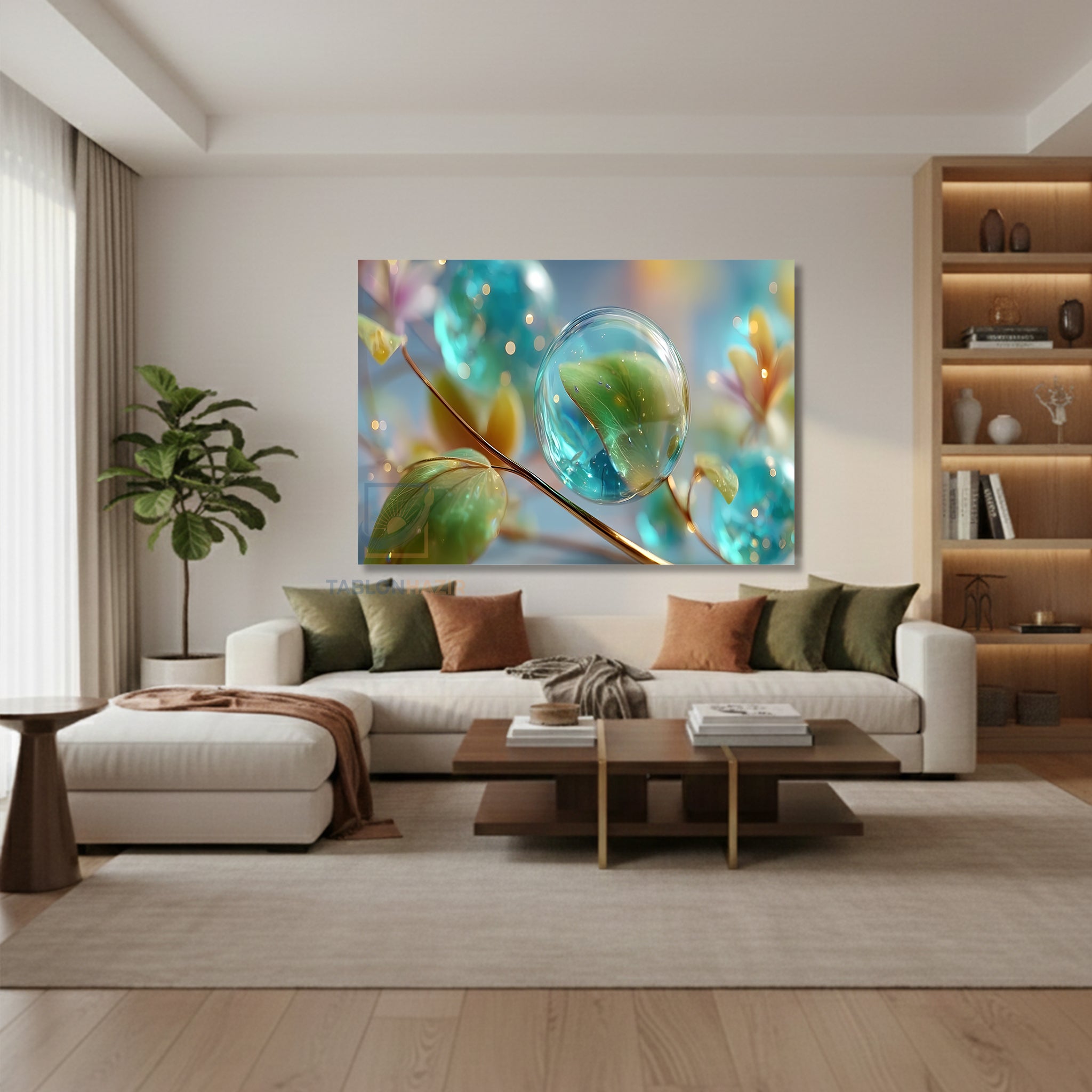 Yatay Kanvas Duvar Tablosu Sudamlalari Salon Tablosu Ofis Tablosu Yeni Ev Hediyesi Dekorasyon