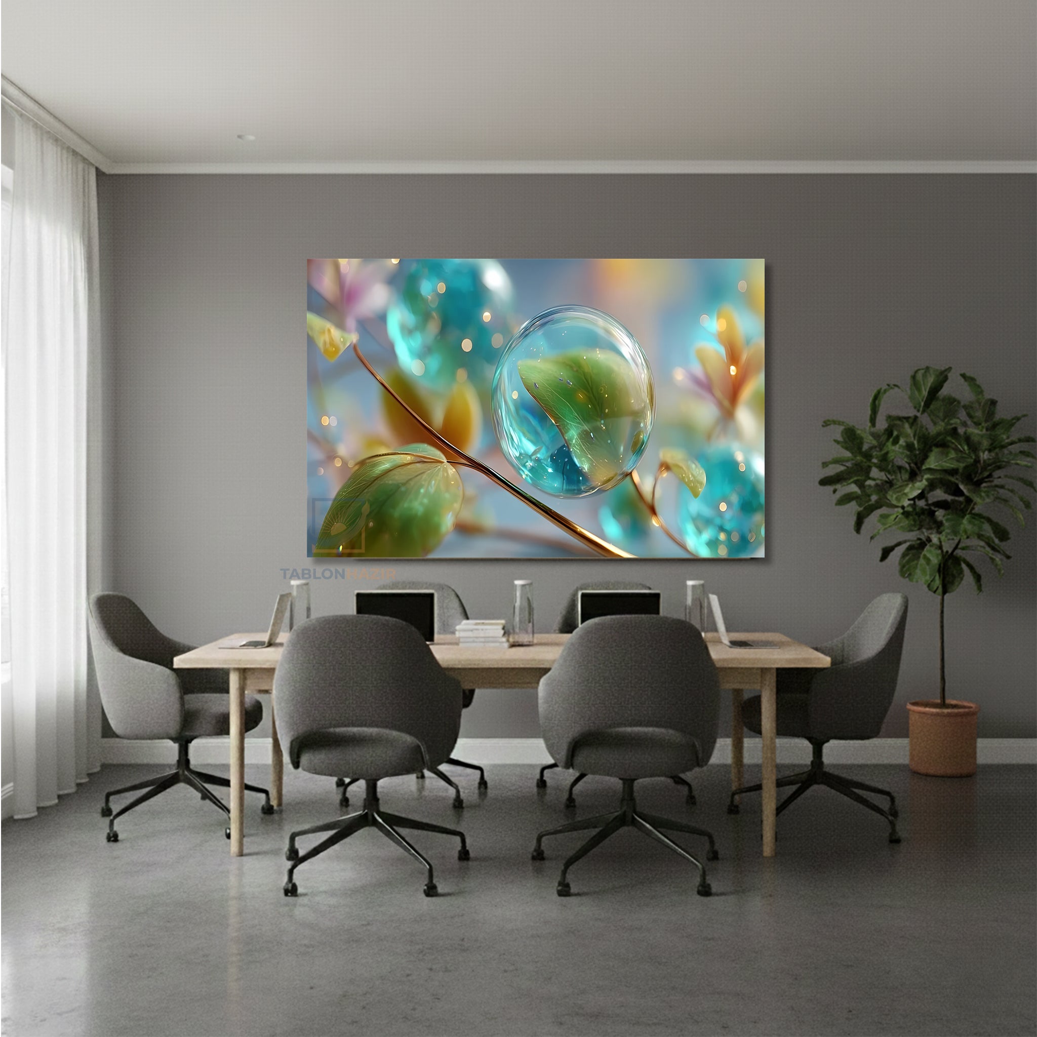 Yatay Kanvas Duvar Tablosu Sudamlalari Salon Tablosu Ofis Tablosu Yeni Ev Hediyesi Dekorasyon