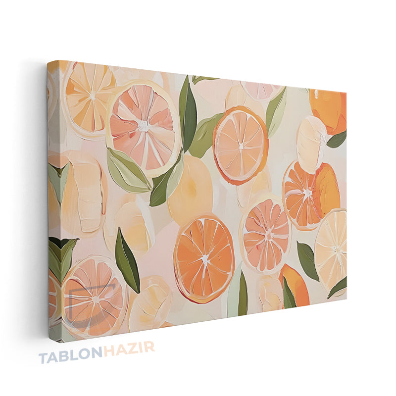 Yatay Kanvas Duvar Tablosu Turuncgiller Salon Tablosu Ofis Tablosu Yeni Ev Hediyesi Dekorasyon