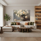 Yatay Kanvas Duvar Tablosu Vazodabeyazguller2 Salon Tablosu Ofis Tablosu Yeni Ev Hediyesi Dekorasyon