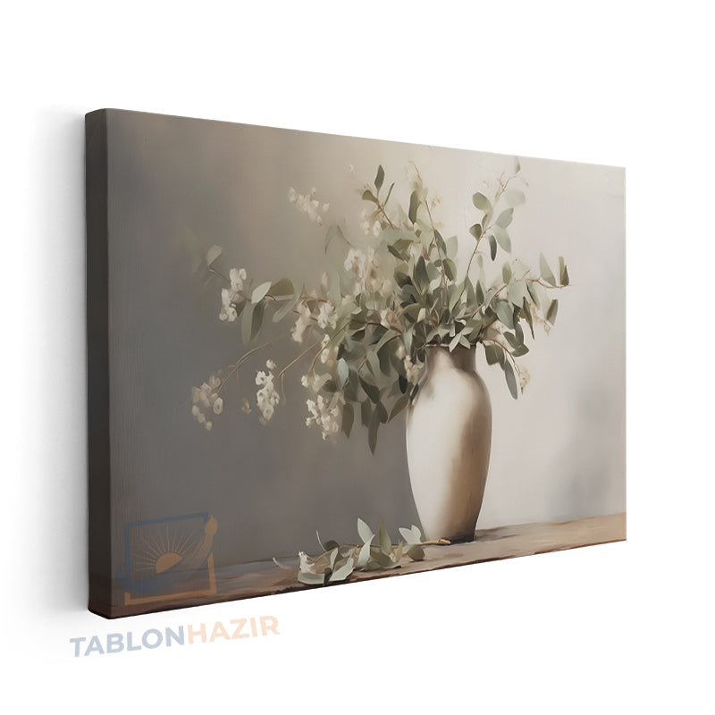 Yatay Kanvas Duvar Tablosu Vazodacicekler2 Salon Tablosu Ofis Tablosu Yeni Ev Hediyesi Dekorasyon