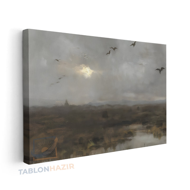 Yatay Kanvas Duvar Tablosu Vintagegokyuzu Salon Tablosu Ofis Tablosu Yeni Ev Hediyesi Dekorasyon