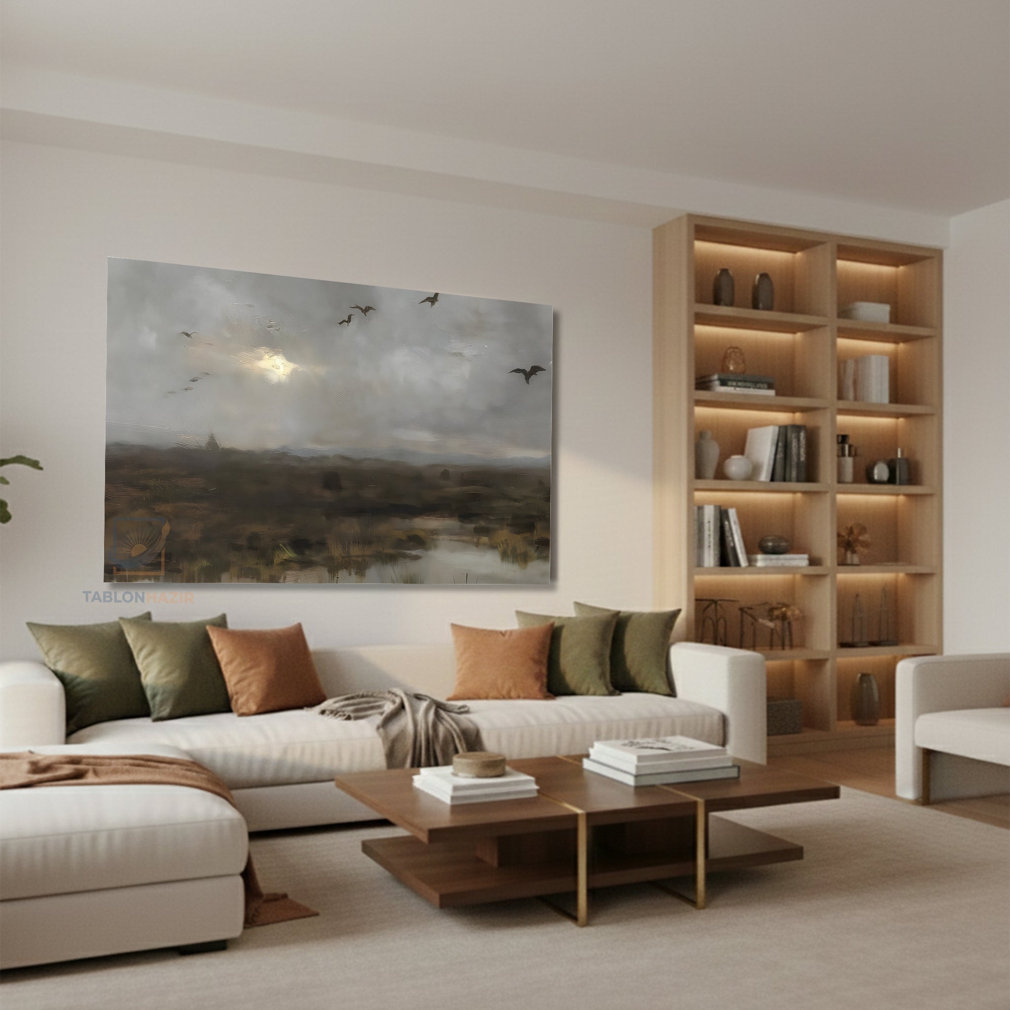 Yatay Kanvas Duvar Tablosu Vintagegokyuzu Salon Tablosu Ofis Tablosu Yeni Ev Hediyesi Dekorasyon