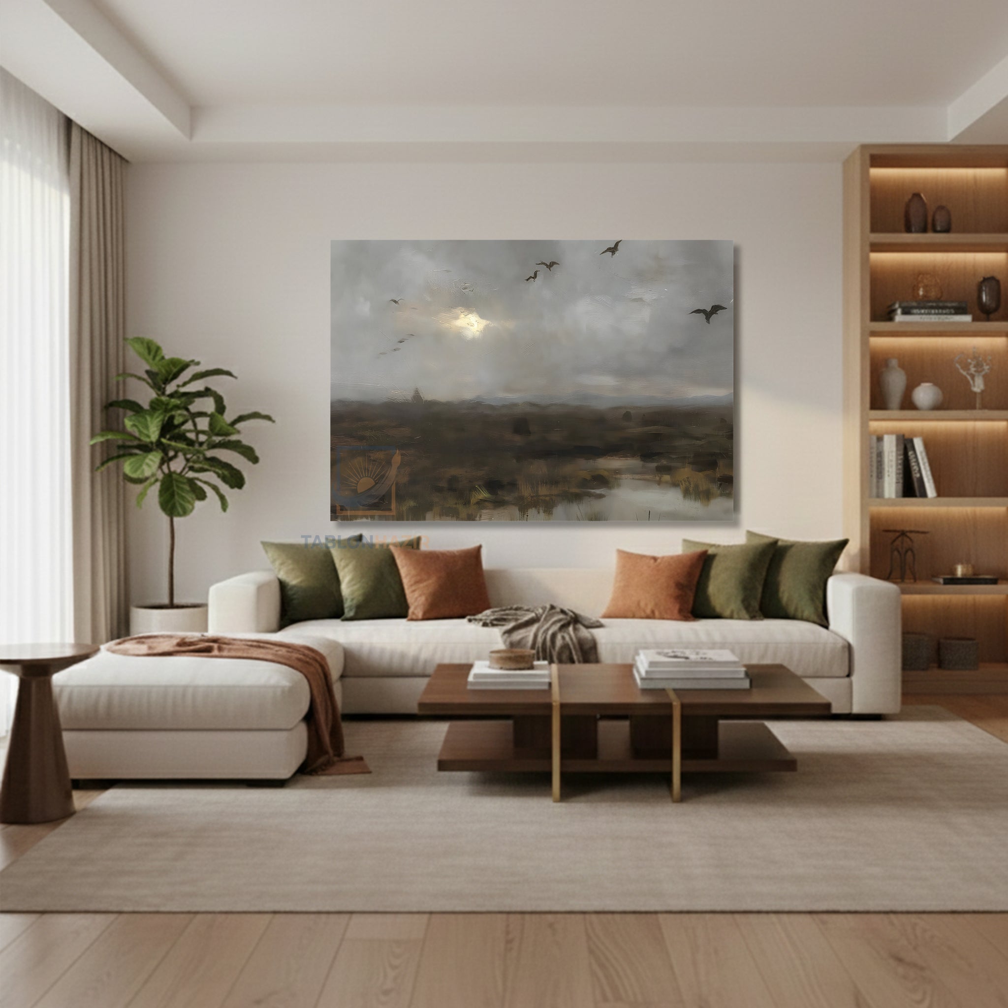 Yatay Kanvas Duvar Tablosu Vintagegokyuzu Salon Tablosu Ofis Tablosu Yeni Ev Hediyesi Dekorasyon