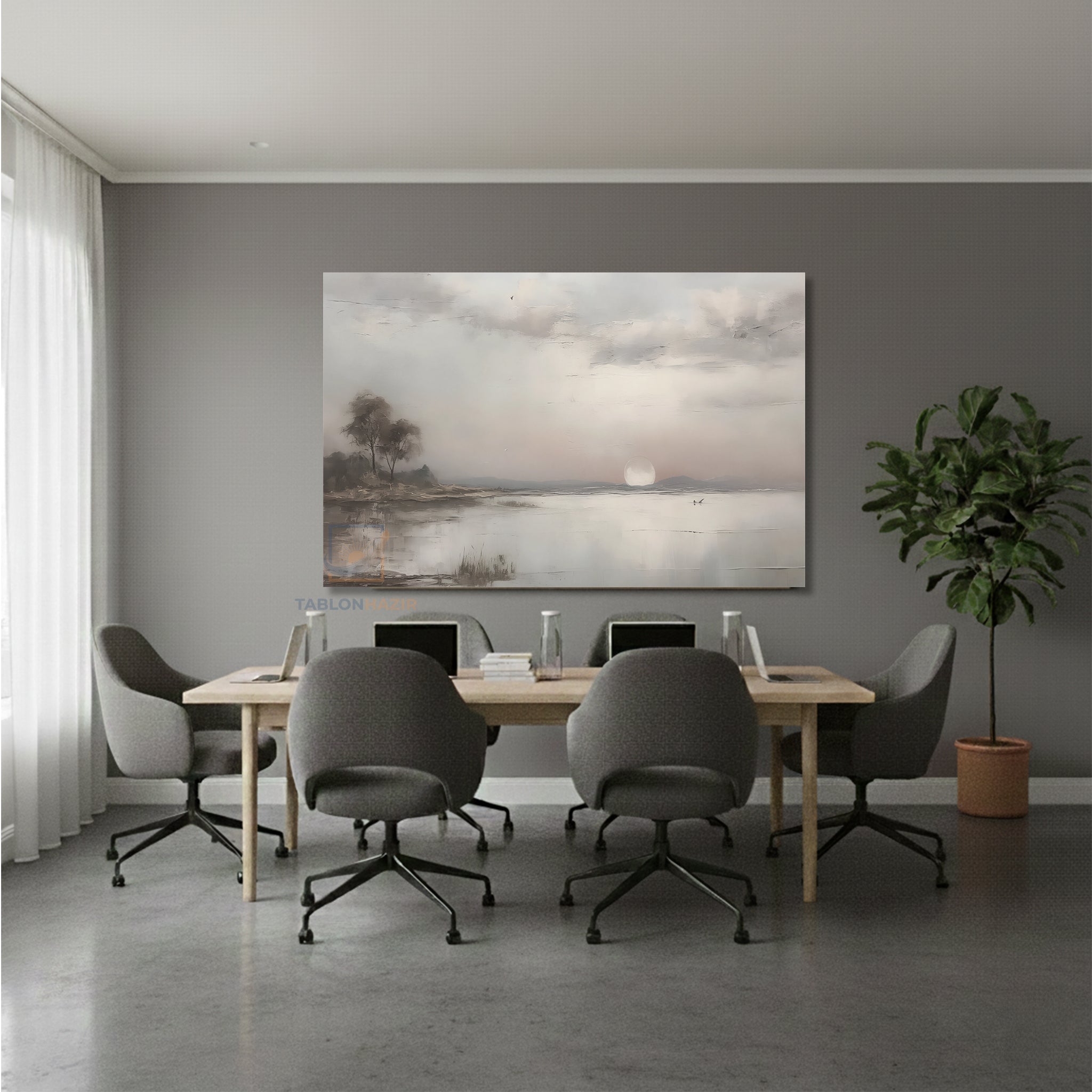 Yatay Kanvas Duvar Tablosu Vintagegunbatimi Salon Tablosu Ofis Tablosu Yeni Ev Hediyesi Dekorasyon