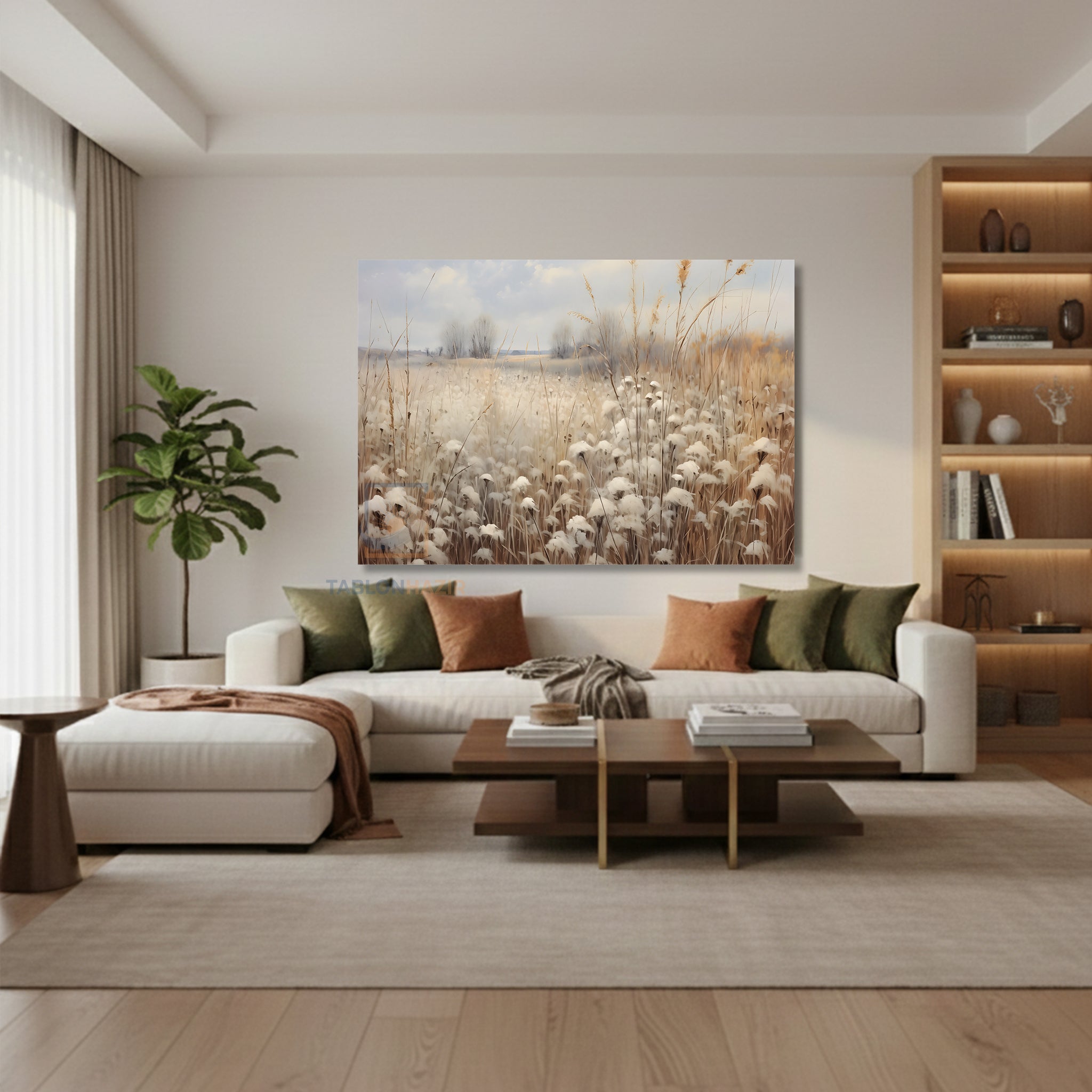 Yatay Kanvas Duvar Tablosu Vintagekirmanzarasi Salon Tablosu Ofis Tablosu Ev Hediyesi Dekorasyon