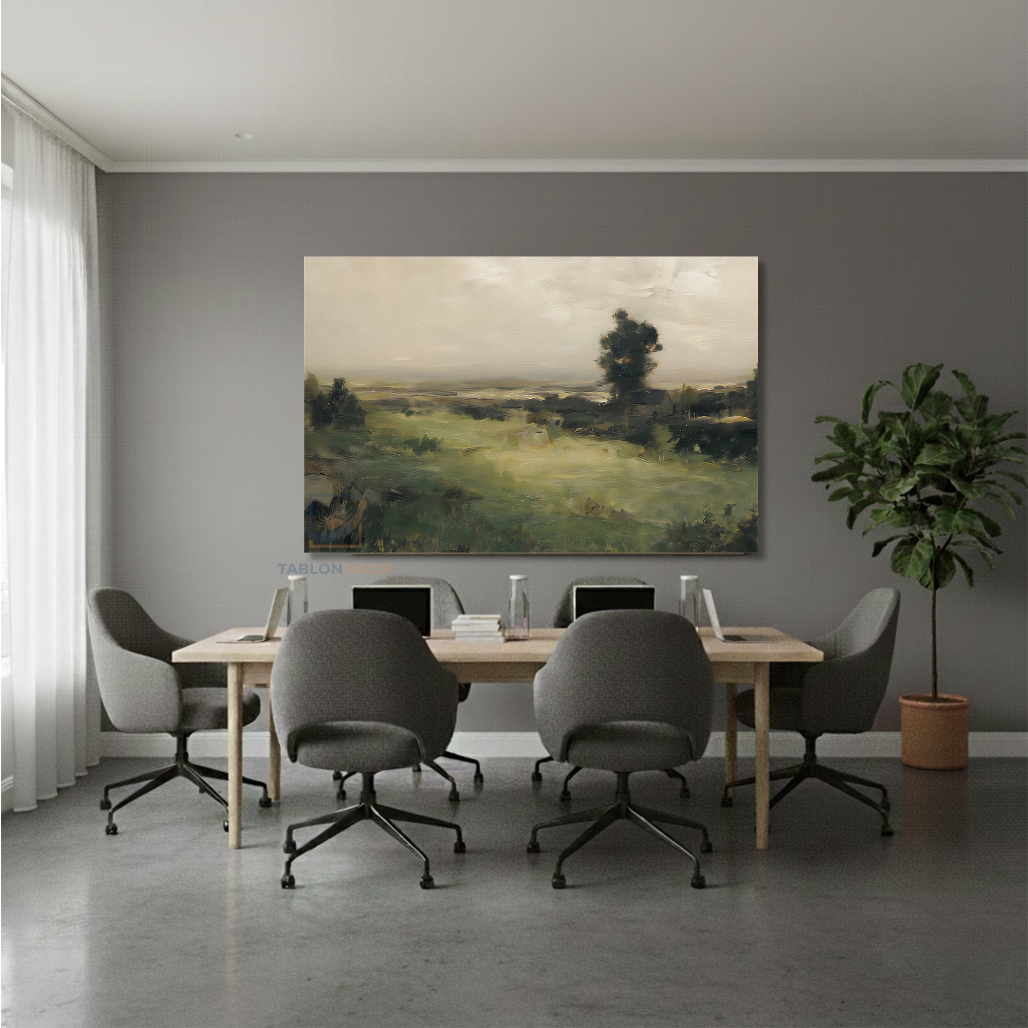 Yatay Kanvas Duvar Tablosu Vintagekirsalmanzara Salon Tablosu Ofis Tablosu Ev Hediyesi Dekorasyon