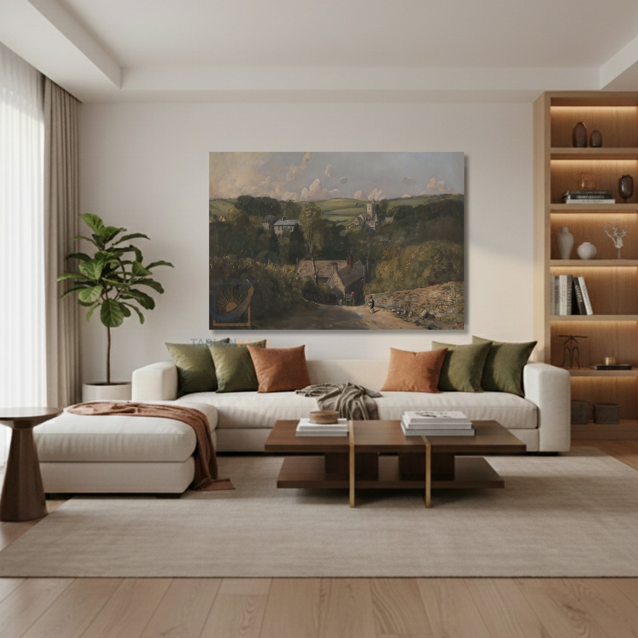 Yatay Kanvas Duvar Tablosu Vintagekirsalmanzarasi3 Salon Tablosu Ofis Tablosu Ev Hediyesi Dekorasyon